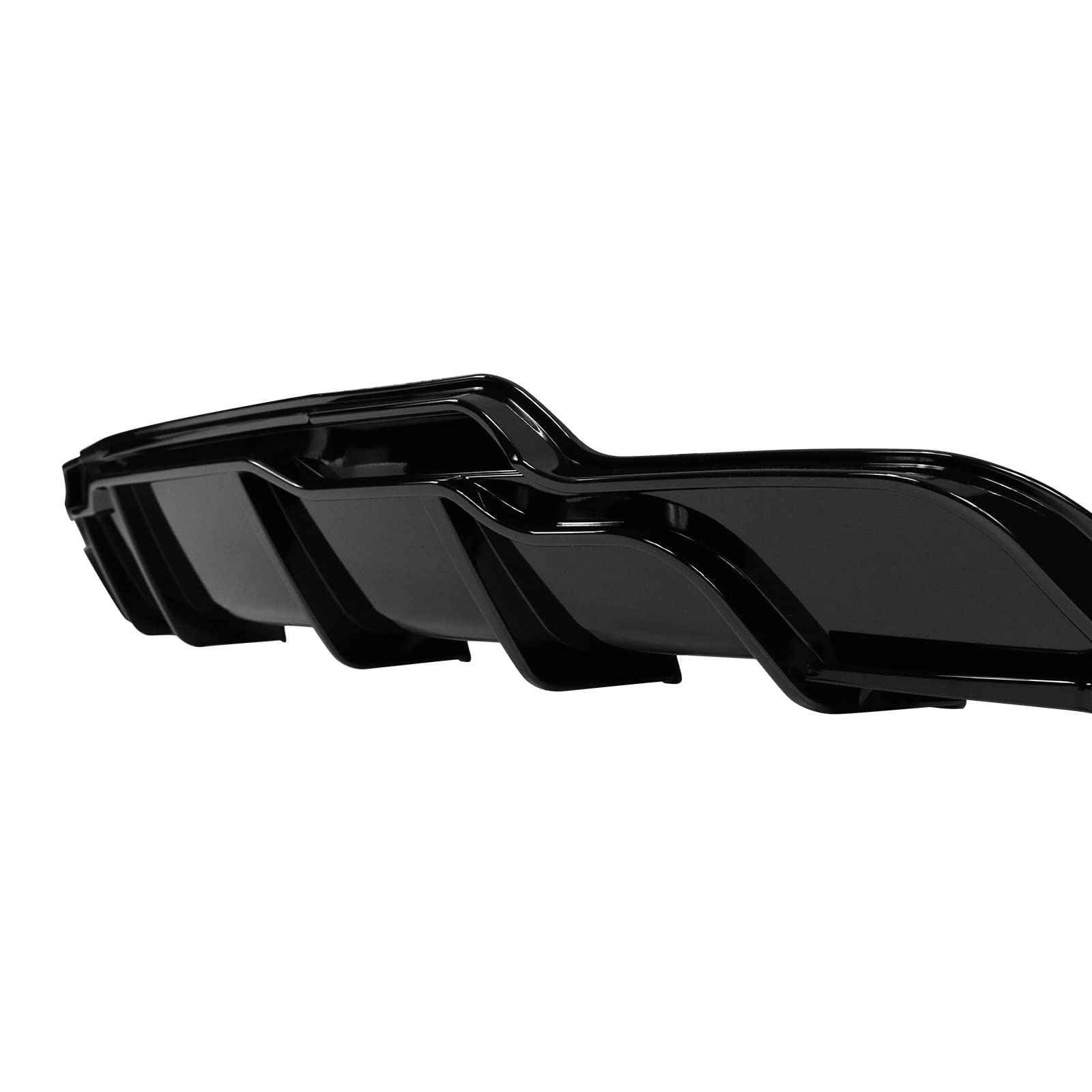 IKON MOTORSPORTS Rear Diffuser for Tesla Model 3 2017-2023 - Gloss Black PP ABS Plastic Bumper Lip & Aprons 3PC Set | IKON Style Upgrade | Enhanced Aerodynamics & Sporty Look for 2018 2019 2020 Models | Perfect for Car Enthusiasts & Performance Tuning