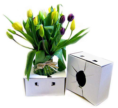 Florist Cardboard Delivery Boxes - Bulk 50 Pack for Flowers & Vases | Perfect for Bouquet Shipping, Wedding Arrangements & Gift Packaging