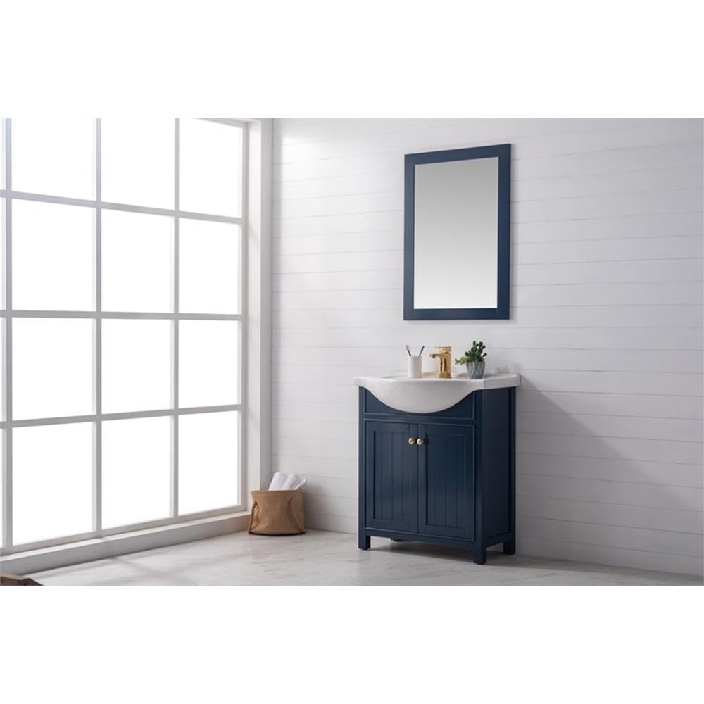 Design Element S05-30-BLU 30-Inch Blue Bathroom Vanity with Soft-Close Doors - Perfect for Modern Bathrooms, Small Spaces & Home Renovations