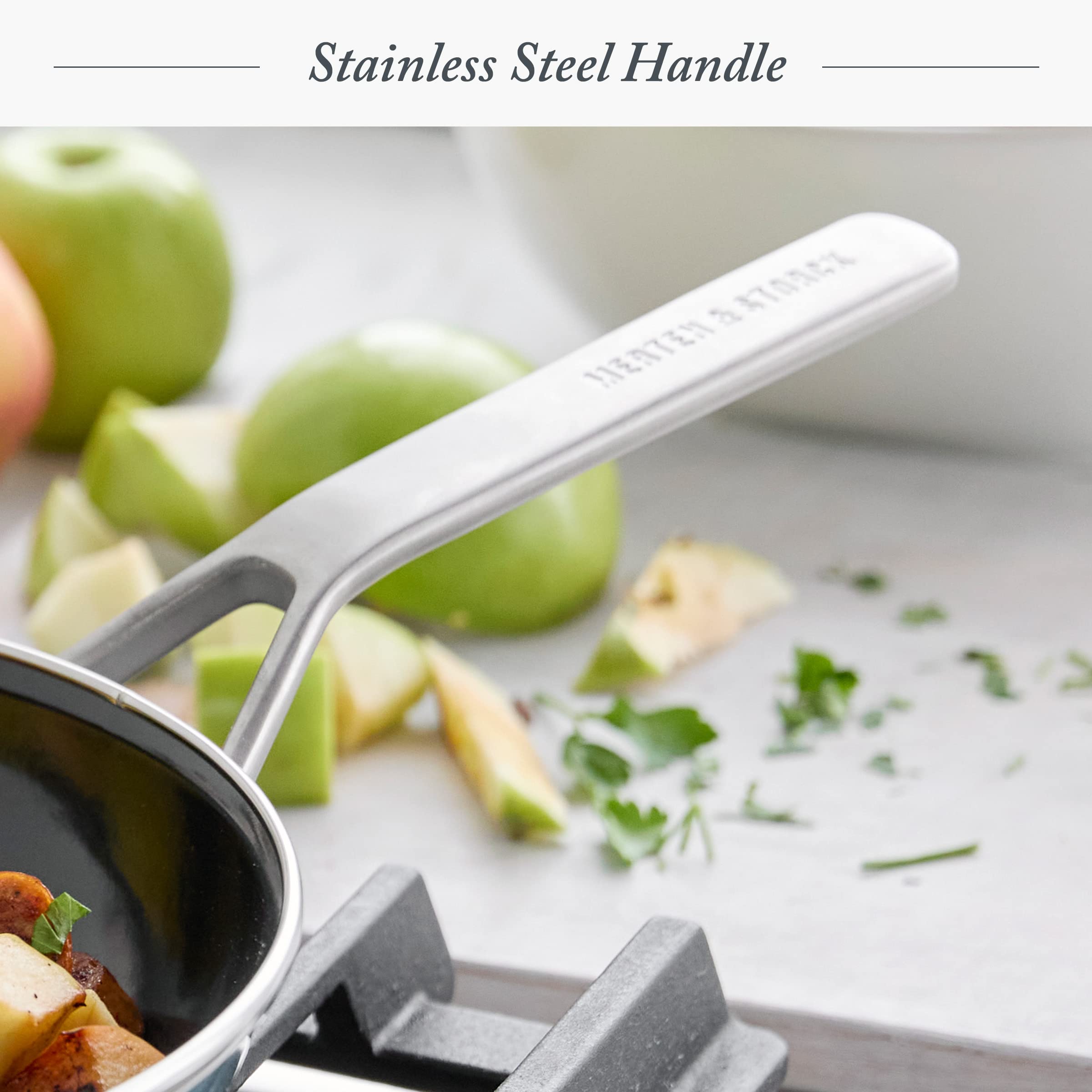Premium Merten & Storck 3QT Saute Pan with Lid - European Crafted Steel Core Enameled Cookware | Induction Compatible, PFAS & PTFE Free, Dishwasher & Oven Safe (Cloud Grey) | Perfect for Sautéing, Frying & Slow Cooking