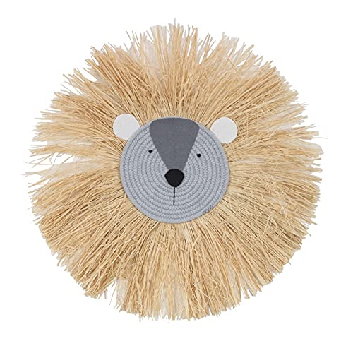 Hand Woven Cotton Thread Lion Wall Sculpture - Cartoon Animal Head Hanging Decor for Kids Room, Nursery & Playroom - Unique Woven Wall Art for Children's Bedroom Decor (Color: 4) | Perfect for Birthday Gifts, Baby Showers & Nursery Wall Accents