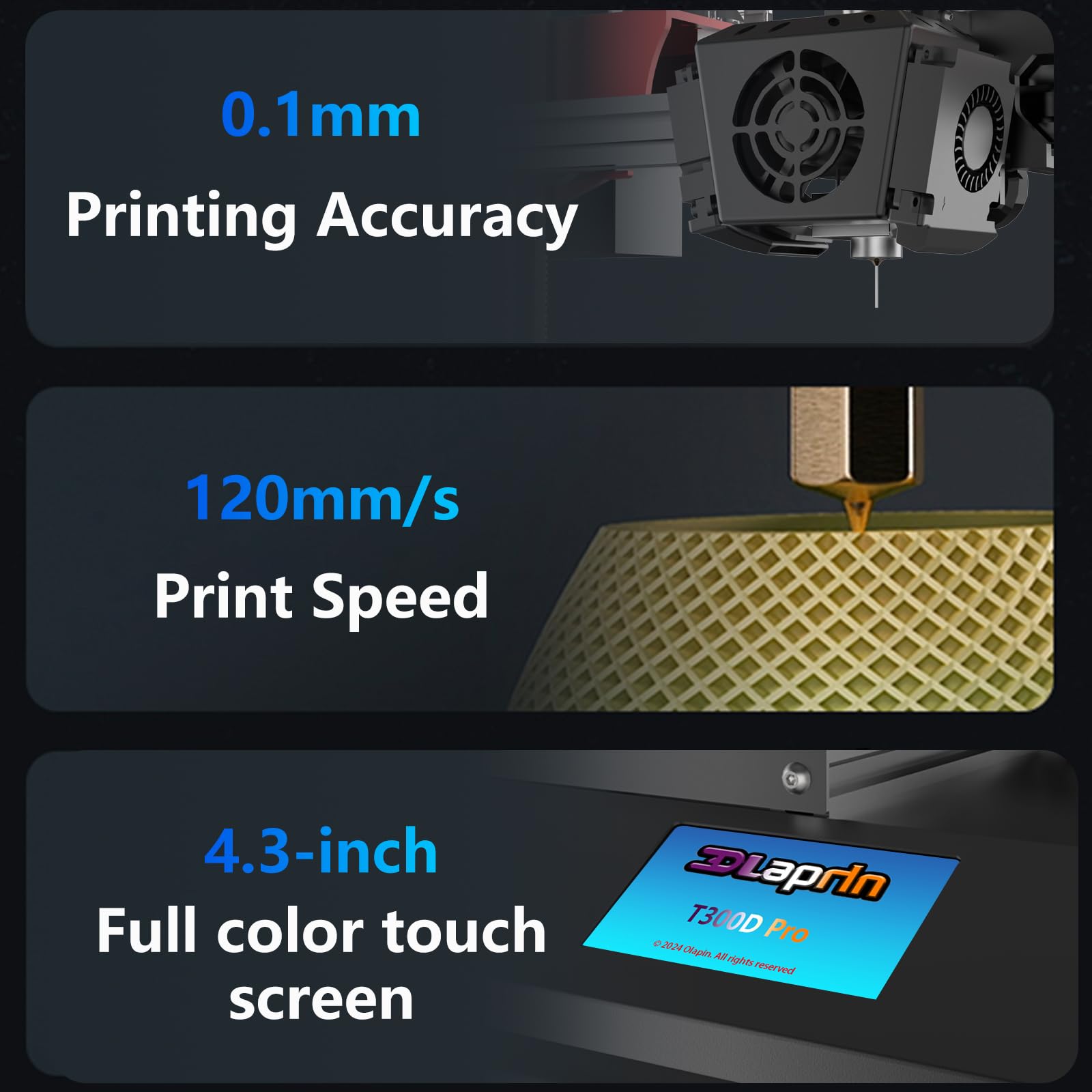 6-Color 3D Printer with Dual Extruder & Large 300x300x400mm Build Volume - Gradient, Mixed & Segmented Printing Modes for Home, Office & Creative Projects
