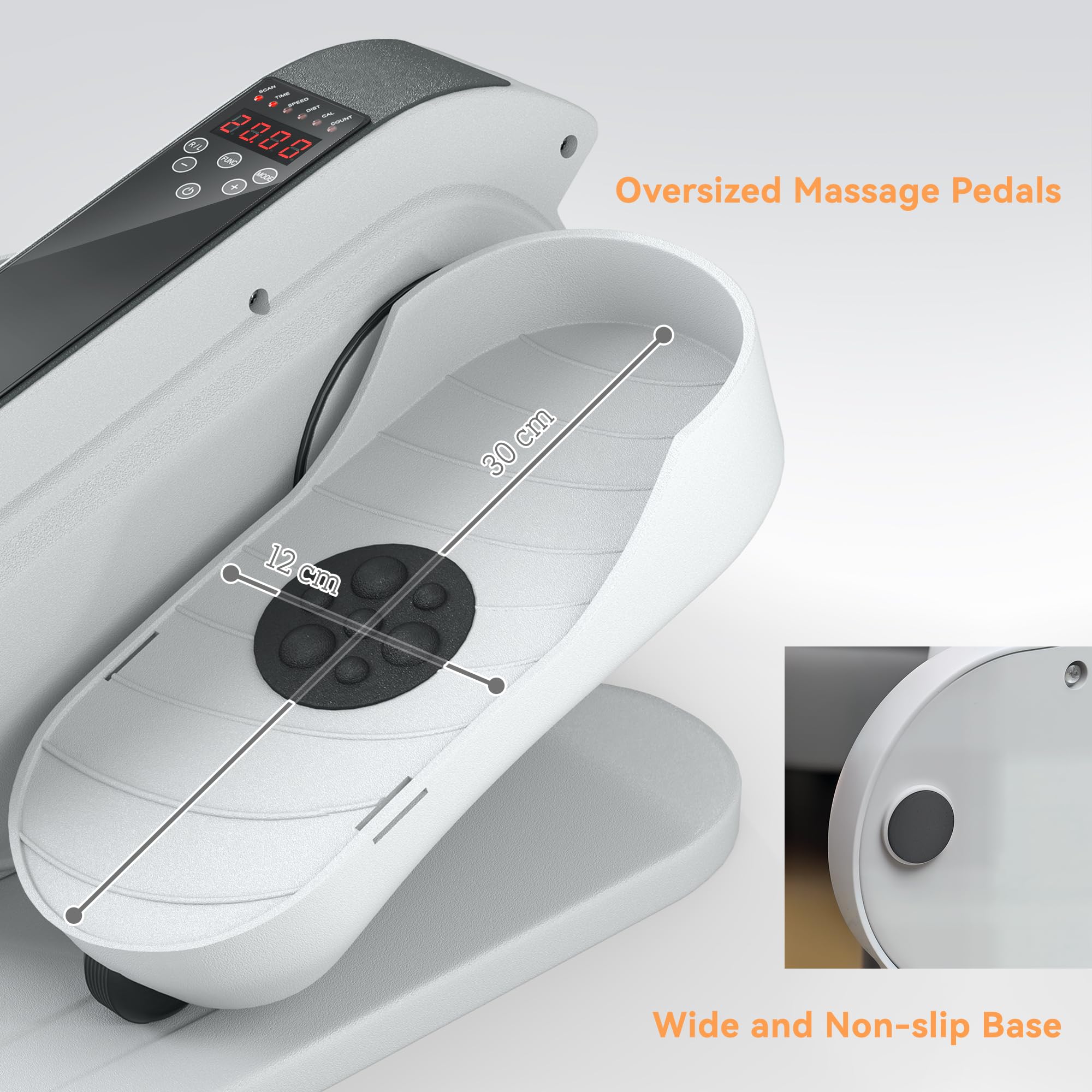 Soozier Under Desk Elliptical Machine - Electric Leg Exerciser for Seniors with LCD Display, Massage Pedals, Remote Control & 10 Speed Levels | Quiet Portable Mini Elliptical for Office, Home Workout & Physical Therapy