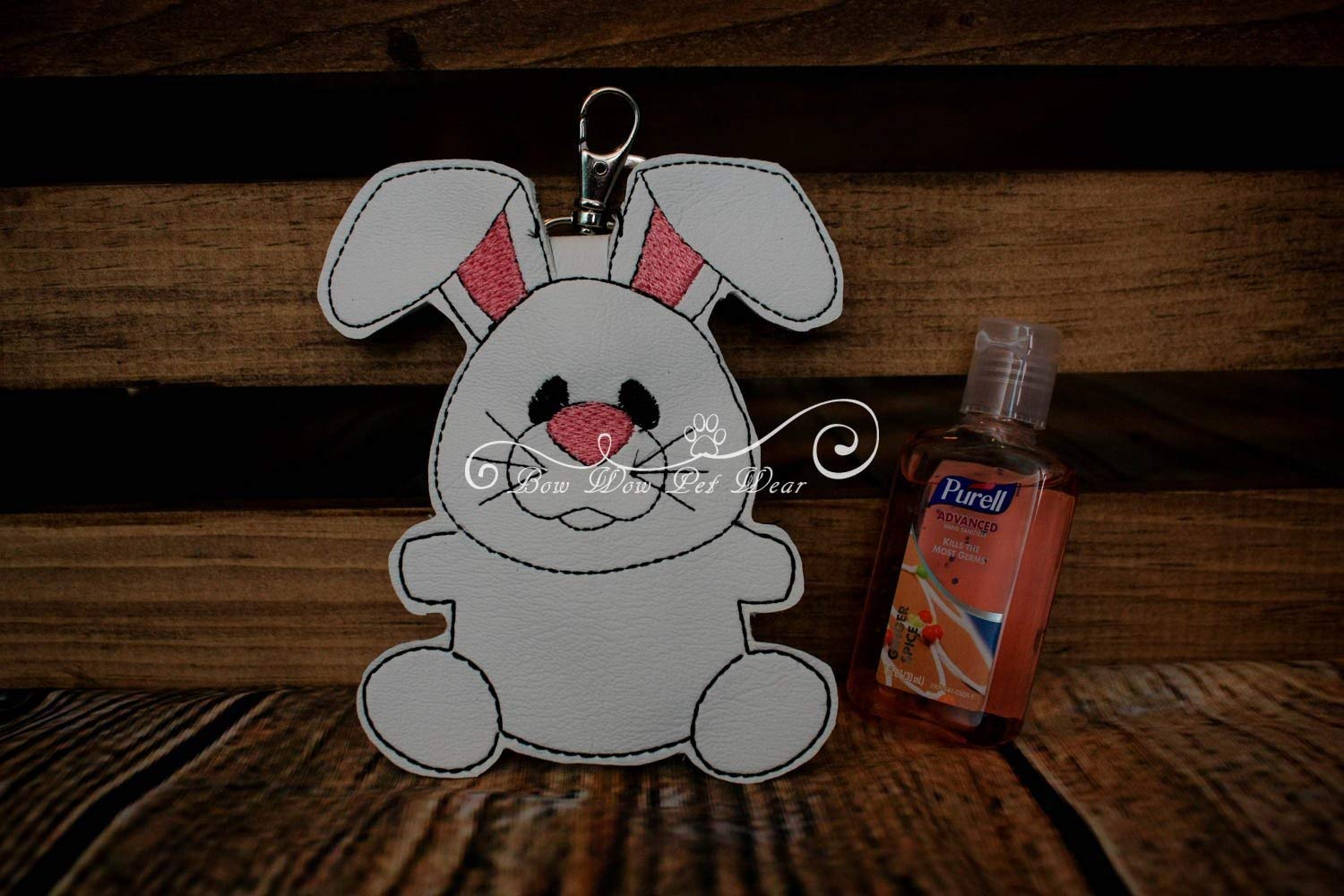 Bunny Hand Sanitizer Holder - Cute Rabbit Keychain for Purse & Backpack - Portable Hand Gel Clip for Kids, Women, Travel & School Essentials