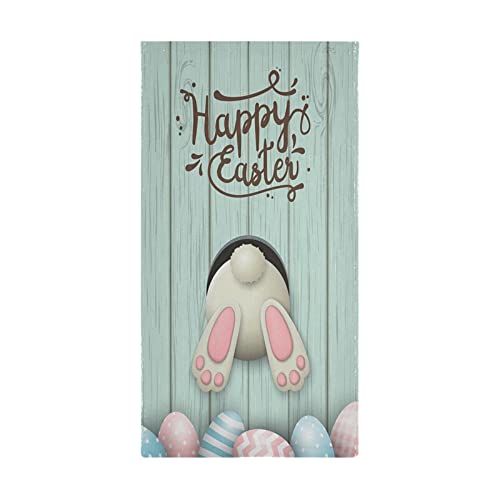 Premium Soft Hand Towels 2-Pack - Funny Easter Bunny Rabbit Eggs Design for Bathroom, Kitchen & Beach - Absorbent & Quick-Drying Towels for Home, Travel & Gifts