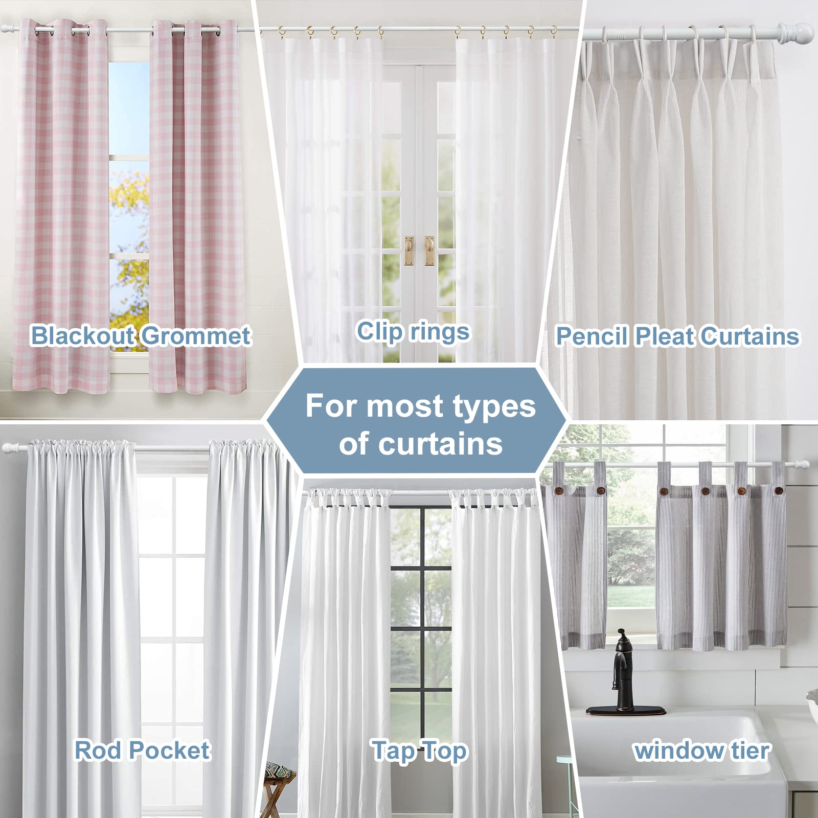**Extra Long Heavy Duty Curtain Rods 120-170 Inches (10-14.2 ft) - 1