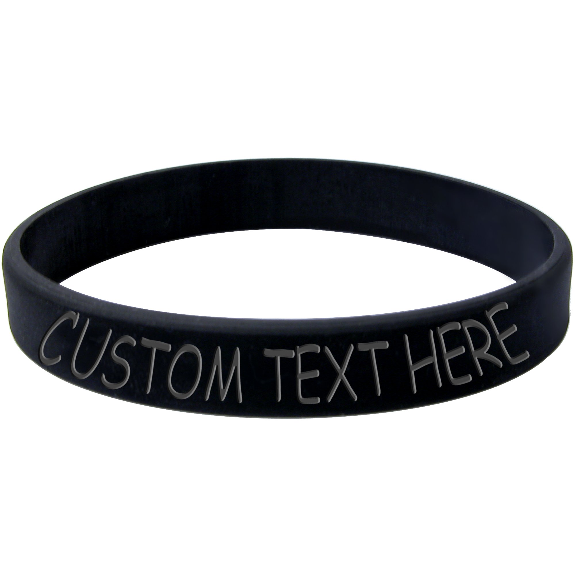 Customizable Black Silicone Stretch Bracelet with Personalized Message - Trendy Adjustable Wristband for Women, Men, Teens - Perfect for Gifts, Couples Matching, Friendship Jewelry & Everyday Wear