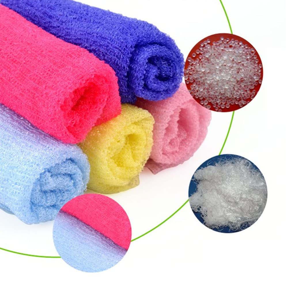 ARTIBETTER 6-Pack Soft Exfoliating Bath Towels - Long Strip Back Scrubber for Shower & Body Wash | Gentle Exfoliation, Skin Cleansing & Massage | Perfect for Spa, Gym & Home Use