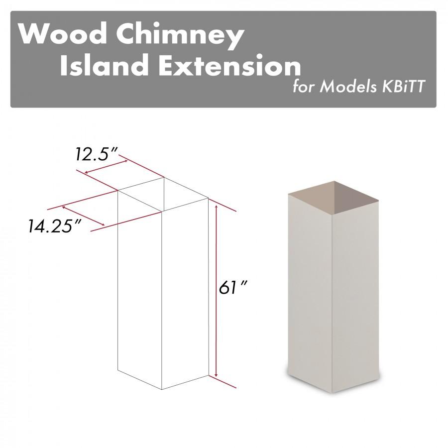 ZLINE 61 Inch Wooden Chimney Extension for Ceilings up to 12.5 Feet - KBiTT E Model - Perfect for Kitchen Range Hood Ventilation and Home Improvement Projects