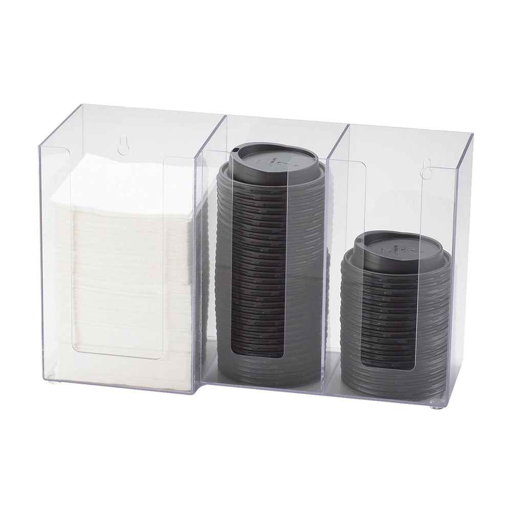 Cal Mil 375-12 Classic Clear Napkin & Lid Organizer - Perfect for Kitchen, Restaurant, and Office Storage Solutions