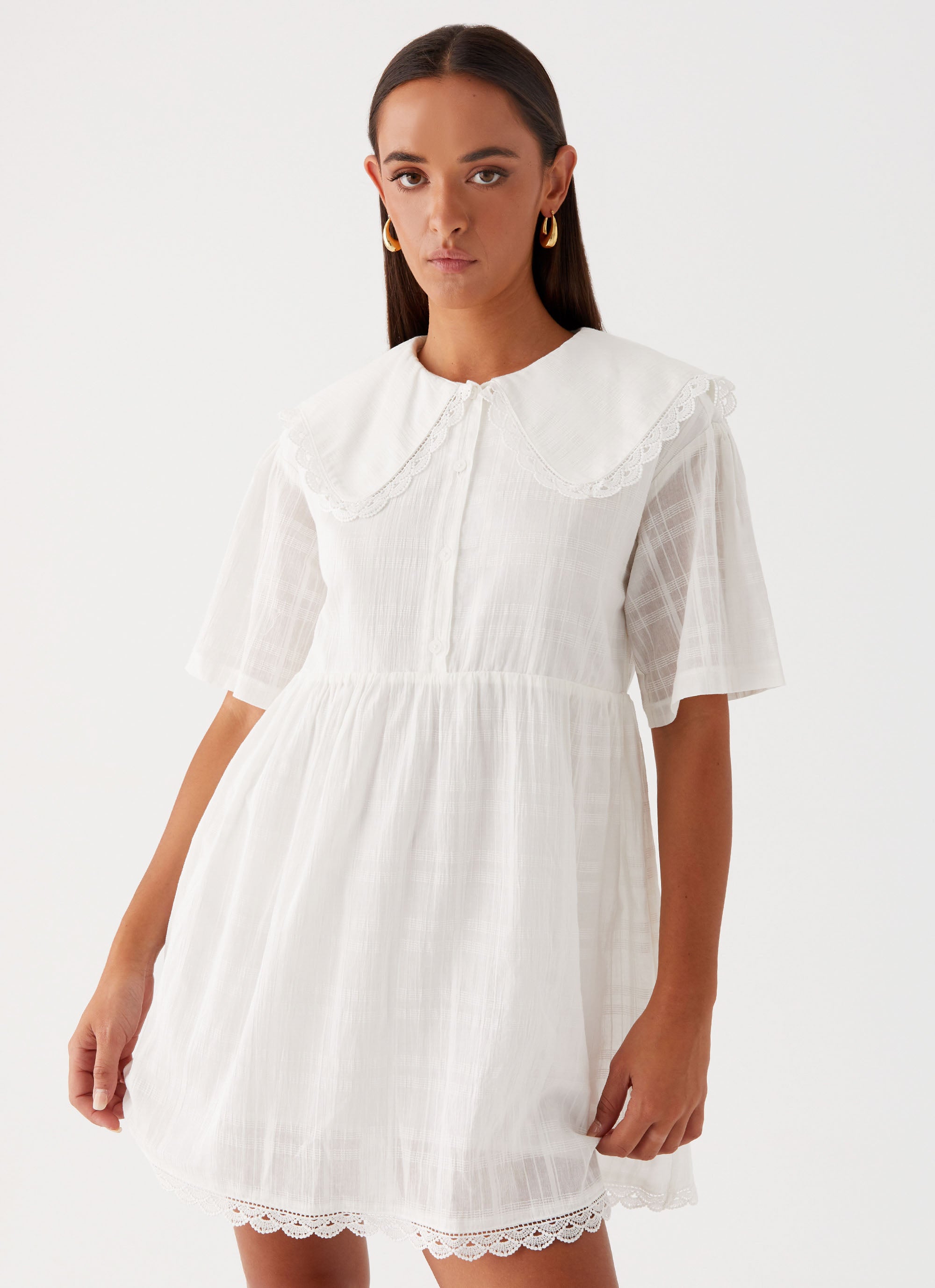 Jojo Mini Dress Ivory - Elegant Short Sleeve Party Cocktail Dress for Women | Perfect for Weddings, Date Nights & Special Occasions