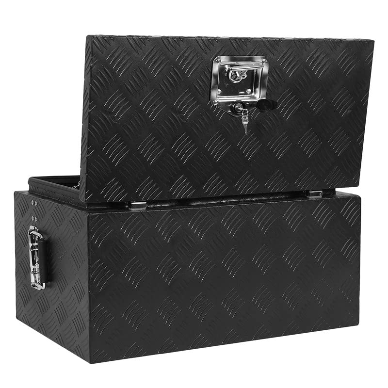 GARVEE 30 Inch Heavy Duty Aluminum Pickup Truck Toolbox with Diamond Plate - Durable Storage for Truck Accessories, Tools & Equipment (Fits Most Pickup Trucks)