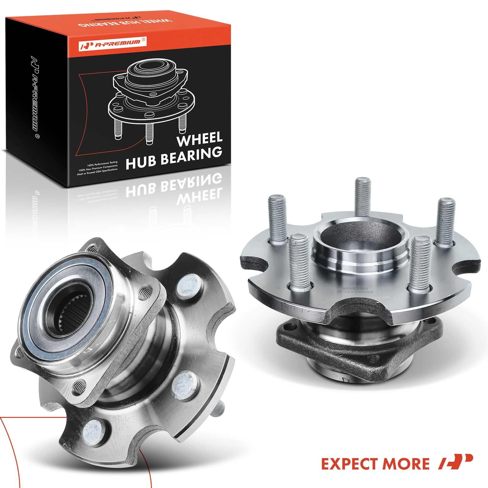 Premium 2-Pack Rear Wheel Bearing & Hub Assembly - 5-Lug Fit for 2009-2013 Toyota Matrix & 2009-2010 Pontiac Vibe (AWD Models Only) - Durable Replacement for Smooth & Quiet Driving, Perfect for City Commutes & Road Trips