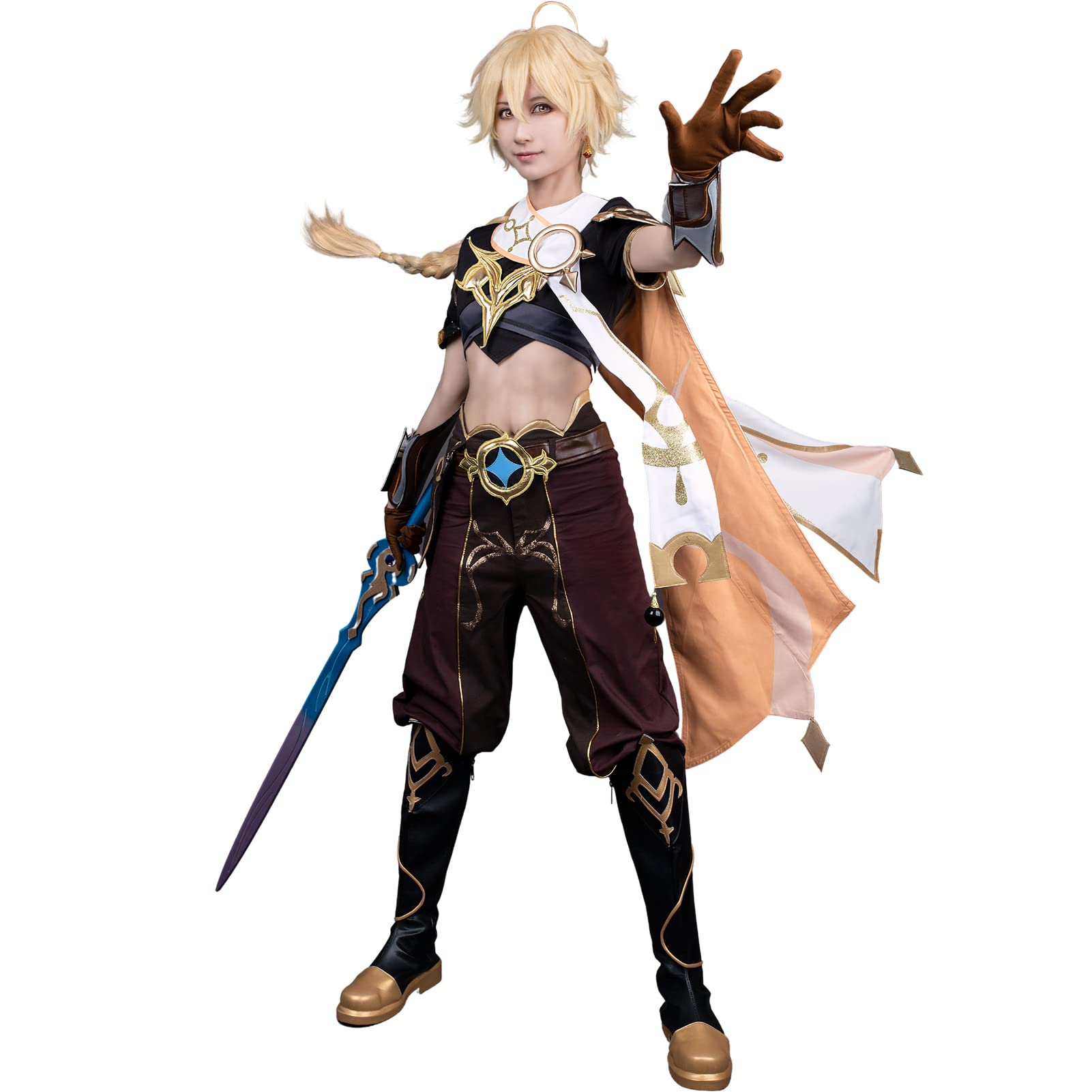 Premium Genshin Impact Cosplay Costume - Ganyu, Aether, Zhongli & Kaveh Jacquard Outfits | High-Quality Anime Cosplay for Conventions, Halloween & Role-Playing