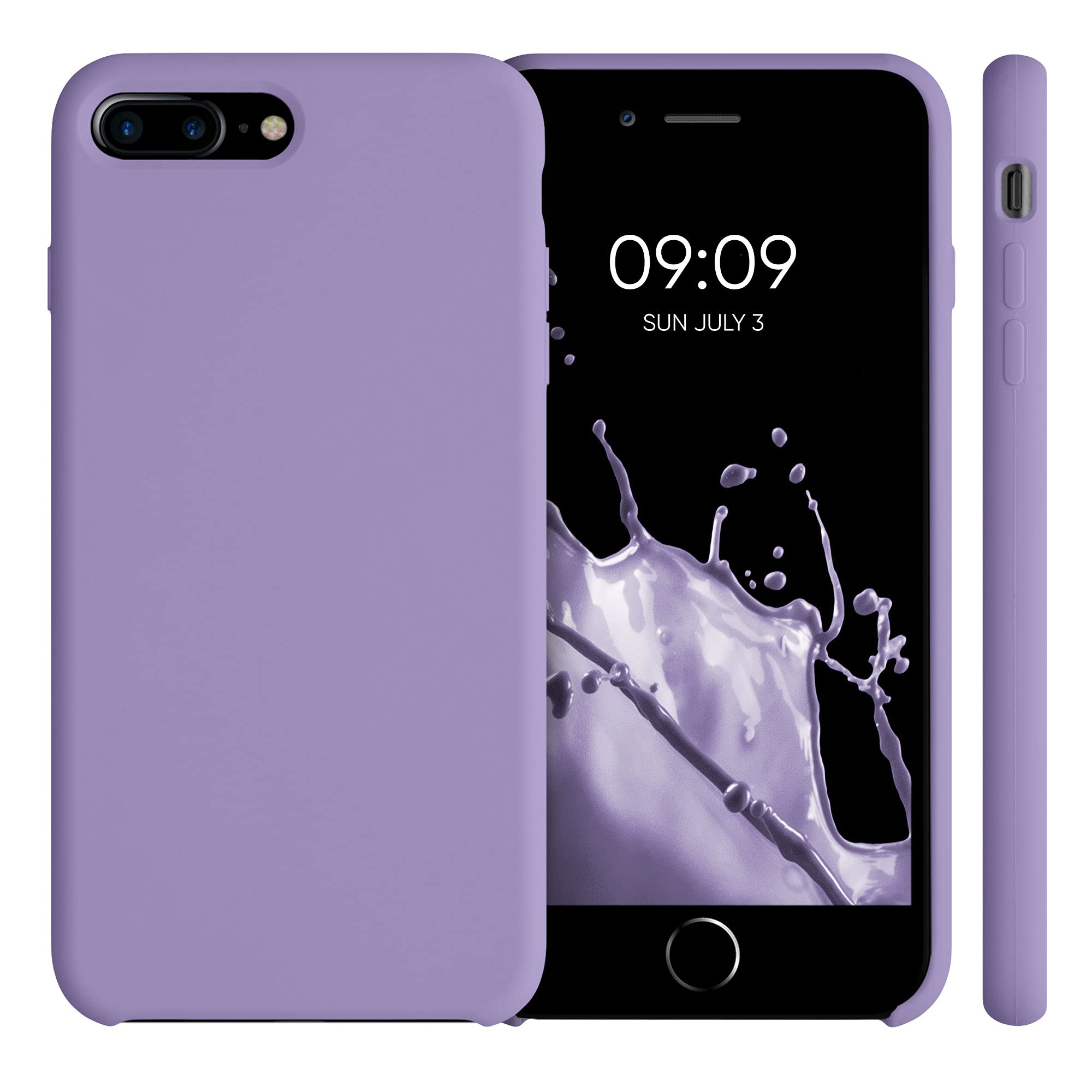 kwmobile Shockproof TPU Silicone Case for Apple iPhone 7 Plus/iPhone 8 Plus - Soft Protective Phone Cover in Violet Purple - Perfect for Everyday Use, Work & Travel