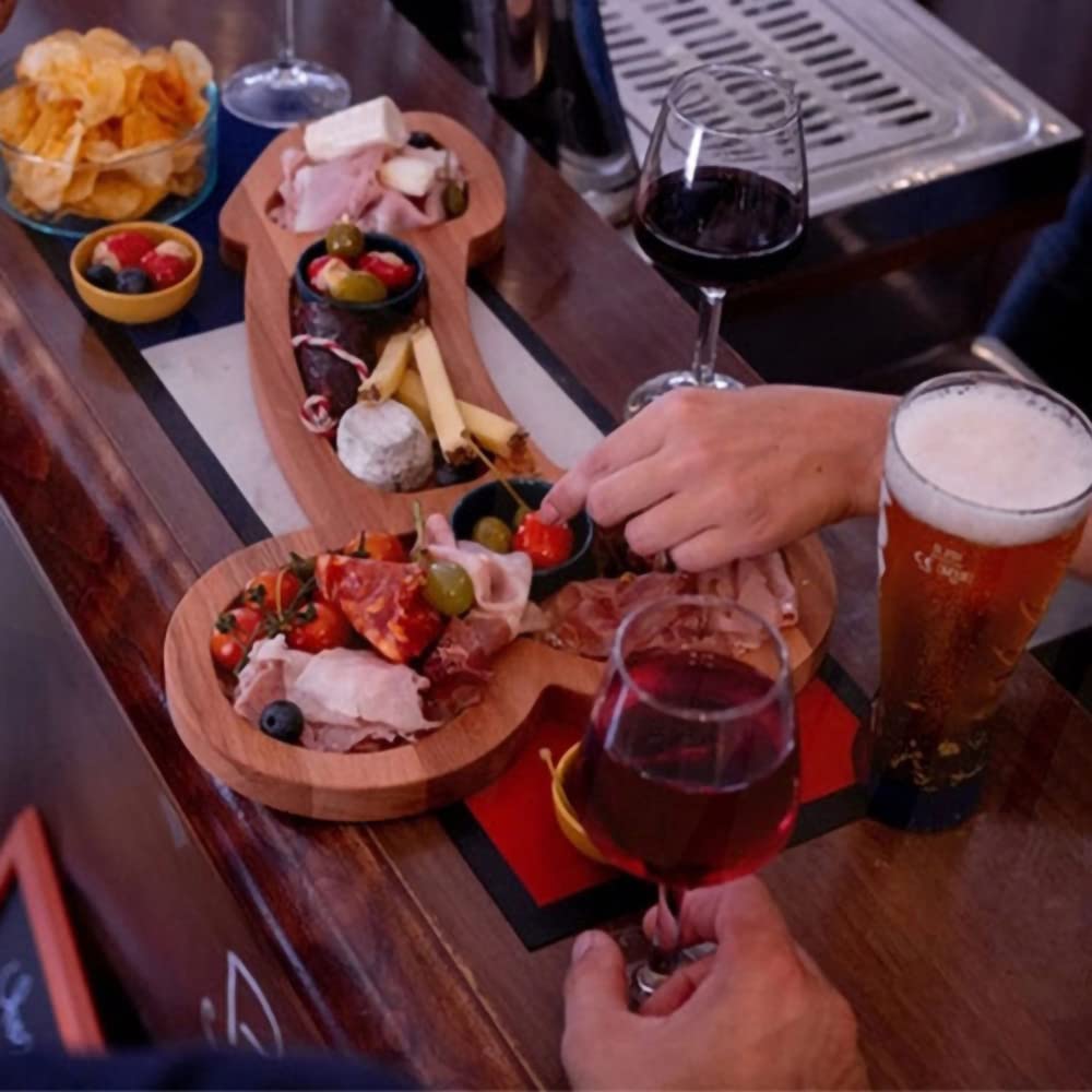 **Premium Wooden Charcuterie Board Set - Upgraded Cheese & Wine Platter with Unique Serving Trays - Perfect for Entertaining, Dinner Parties & Charcuterie Displays**