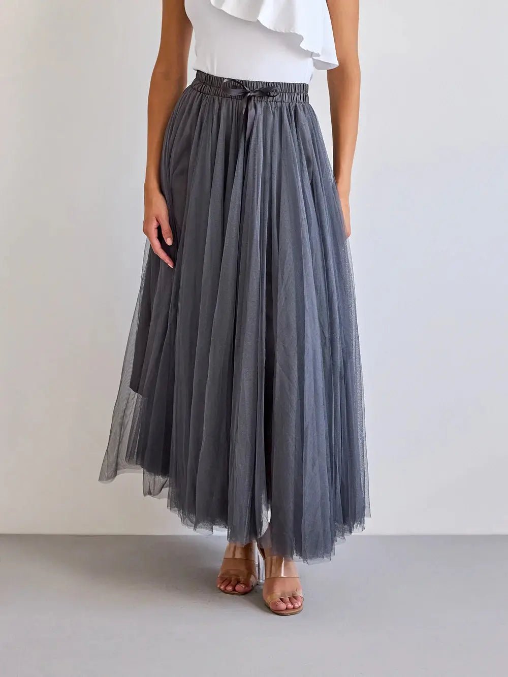 Aria Long Tulle Skirt - Elegant Flowy Maxi Skirt for Women | Perfect for Weddings, Parties & Special Occasions