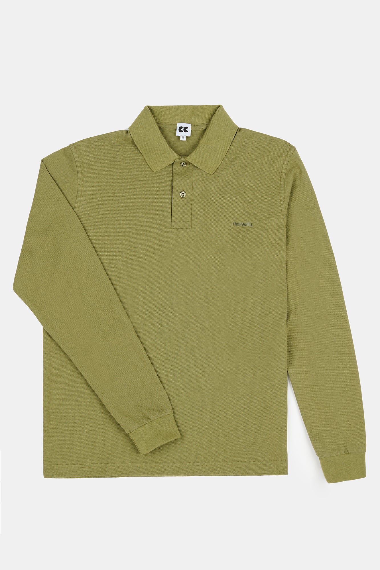 Premium Men's Long Sleeve Polo Shirt - Light Olive Green - Comfortable & Stylish Casual Wear for Office, Golf & Outdoor Activities