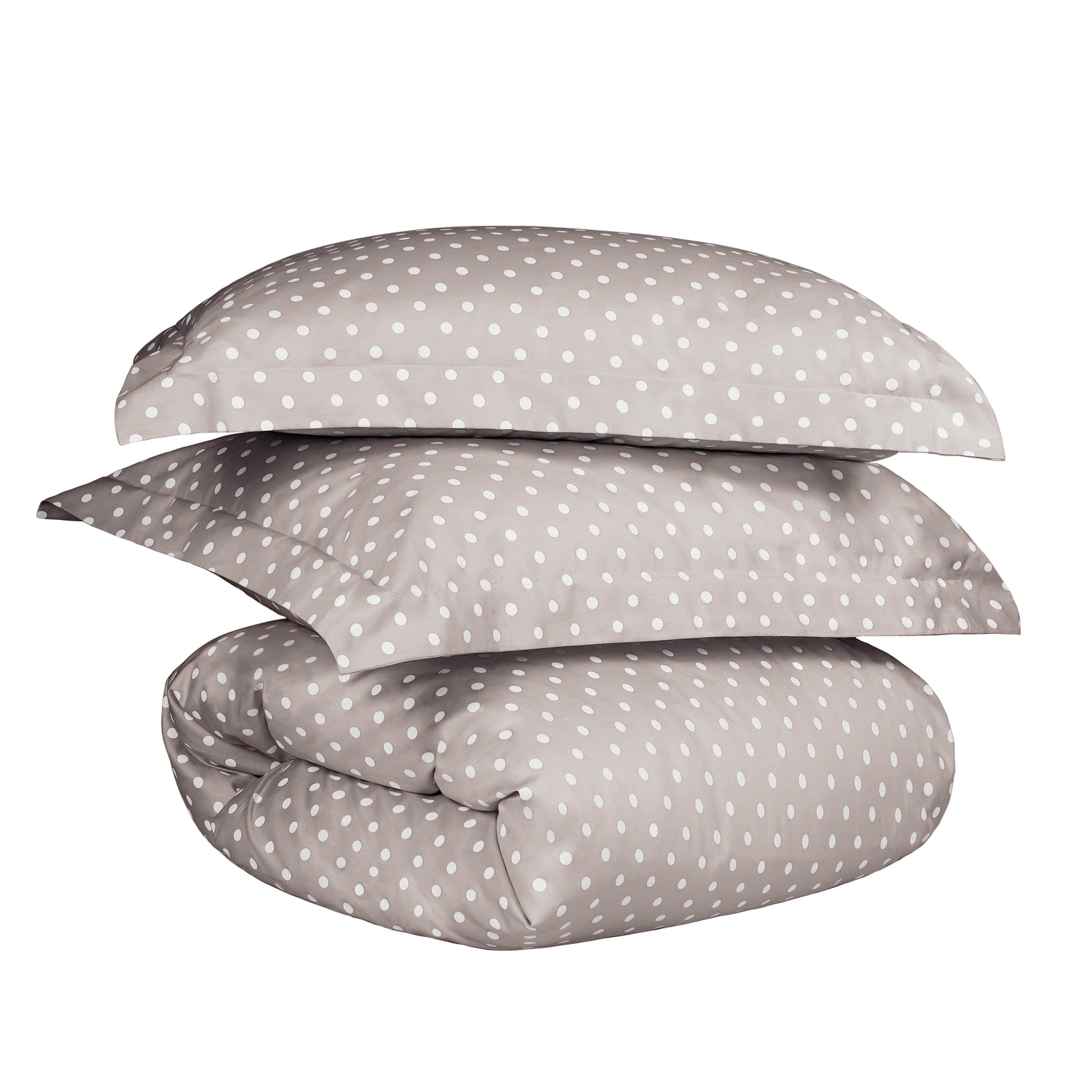 Premium 600 Thread Count Cotton Blend Polka Dot Duvet Cover Set - Soft & Breathable Bedding for Cozy Nights - Perfect for Master Bedroom, Guest Room & Dorm Decor