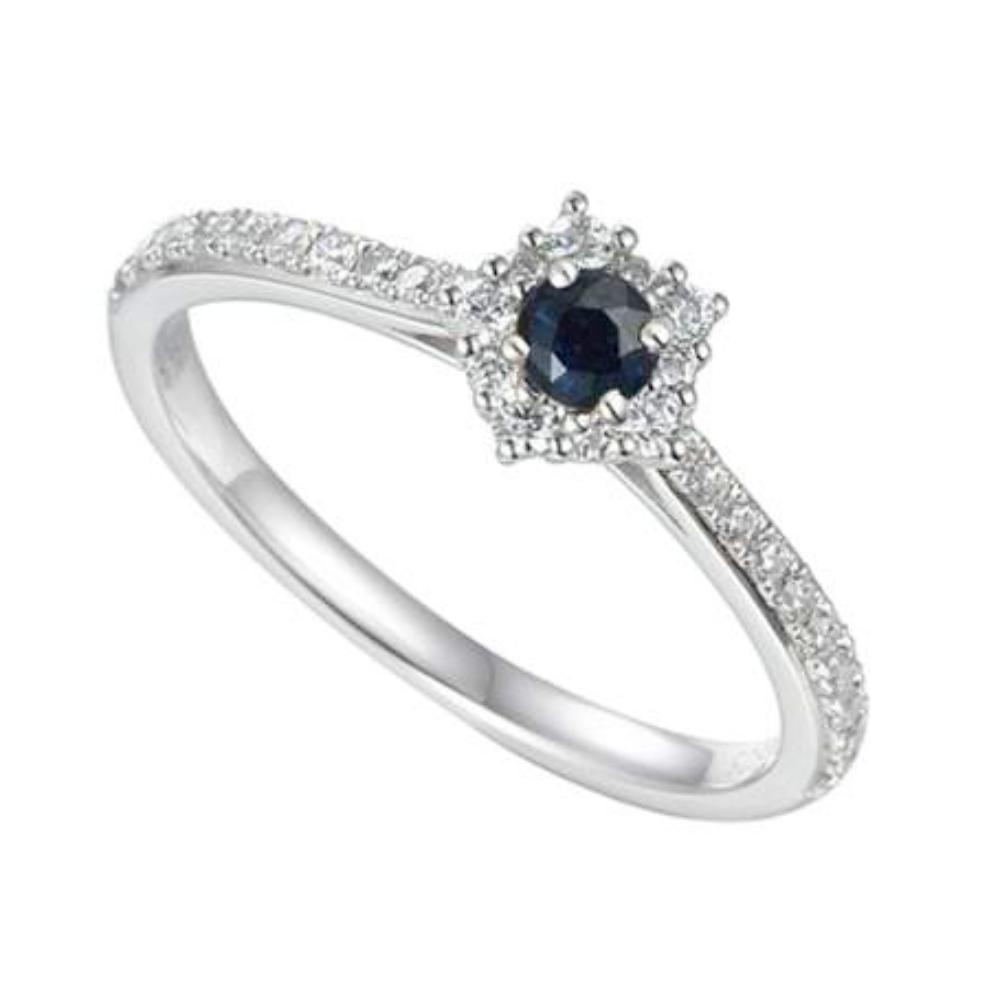 Elegant Silver and Sapphire Cluster Ring for Women | Classic Vintage Jewelry | Perfect for Weddings, Anniversaries & Special Occasions
