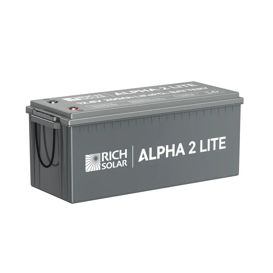 Rich Solar ALPHA 2 LITE 12V 200Ah LiFePO4 Lithium Battery - Deep Cycle Solar Battery for RV, Marine, Off-Grid & Solar Power Systems