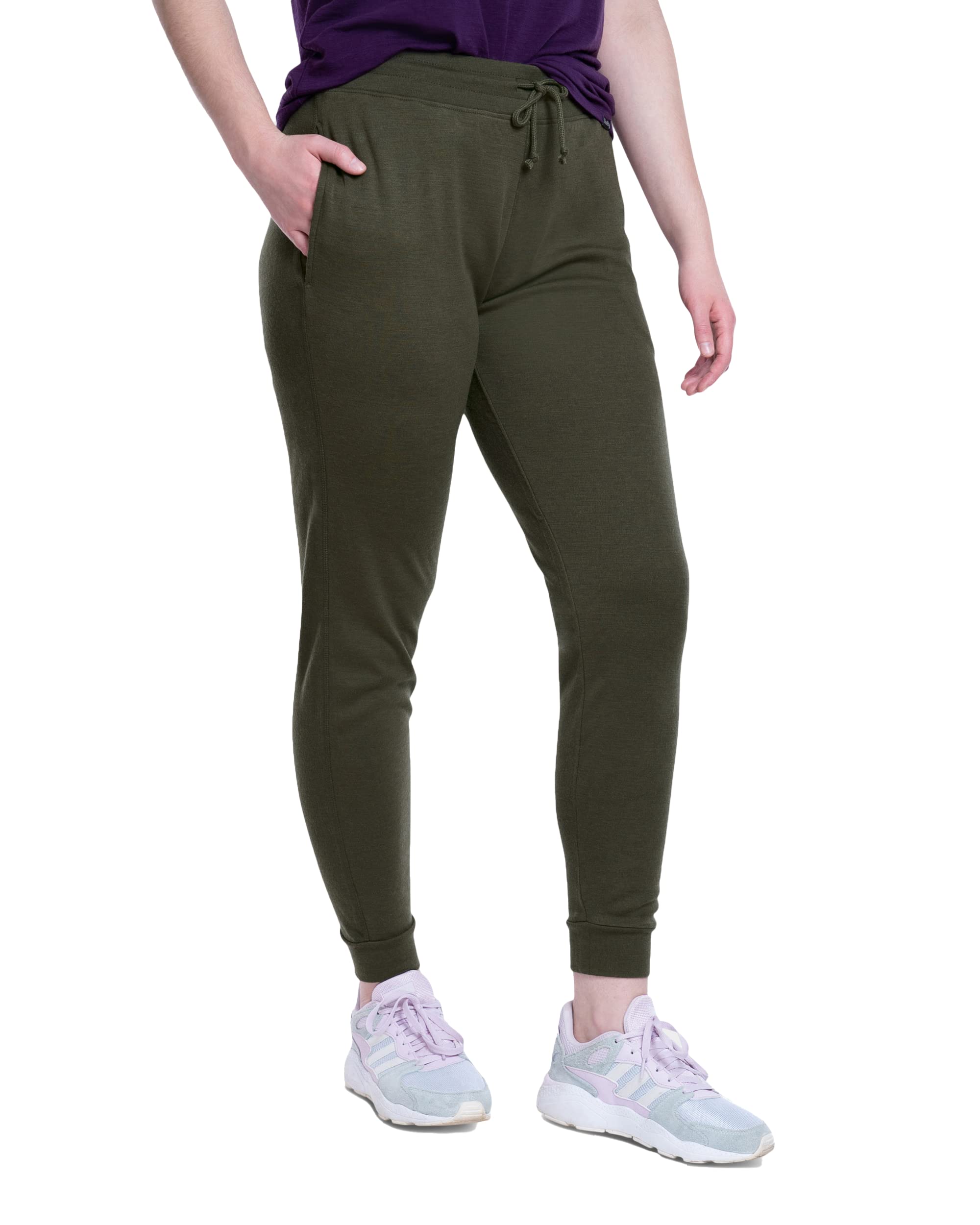 Women's Merino Wool Joggers - Soft, Breathable & Odor-Resistant Thermal Base Layer for Hiking, Yoga & Winter Running
