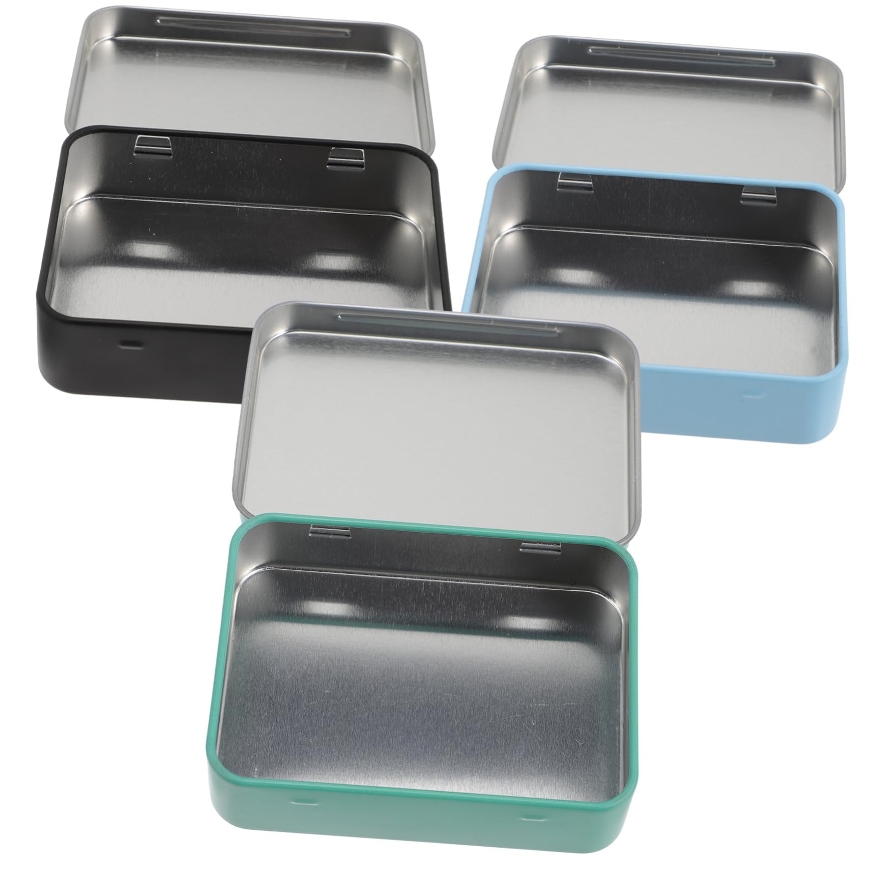 FOYTOKI 3-Pack Tin Storage Box with Lids - Card Organizer for Trading Cards, Collectibles & Board Games - Perfect for Home, Office & Gaming Accessories Storage