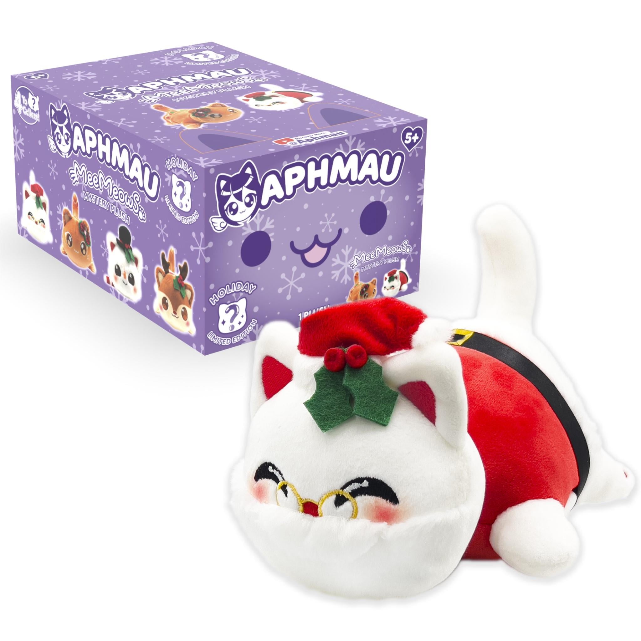 Aphmau MeeMeows 6-Piece Christmas Mystery Blind Box Collection - Cute Cat Plush Toys for Kids, Gift Exchange & Holiday Decorations