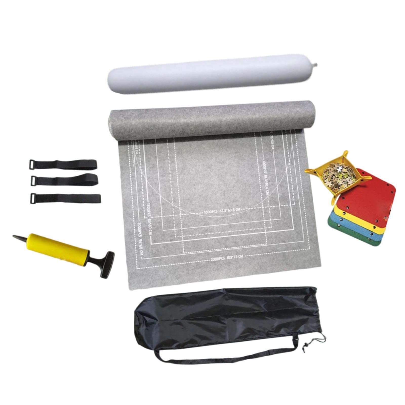 Newmind Jigsaw Puzzle Storage Roll Mat - Holds Up to 2000 Pieces | Portable Puzzle Organizer for Adults & Kids | Gray | Perfect for Travel, Home Organization & Puzzle Protection