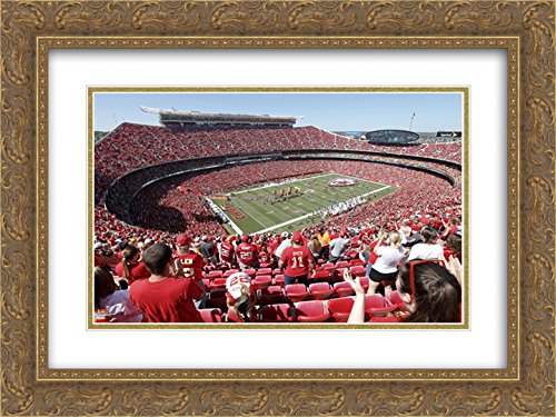 Arrowhead Stadium 24x20 Gold Ornate Framed Art Print - Kansas City Chiefs Memorabilia & Decor for Sports Fans, Man Cave, Game Room, Office Wall Art