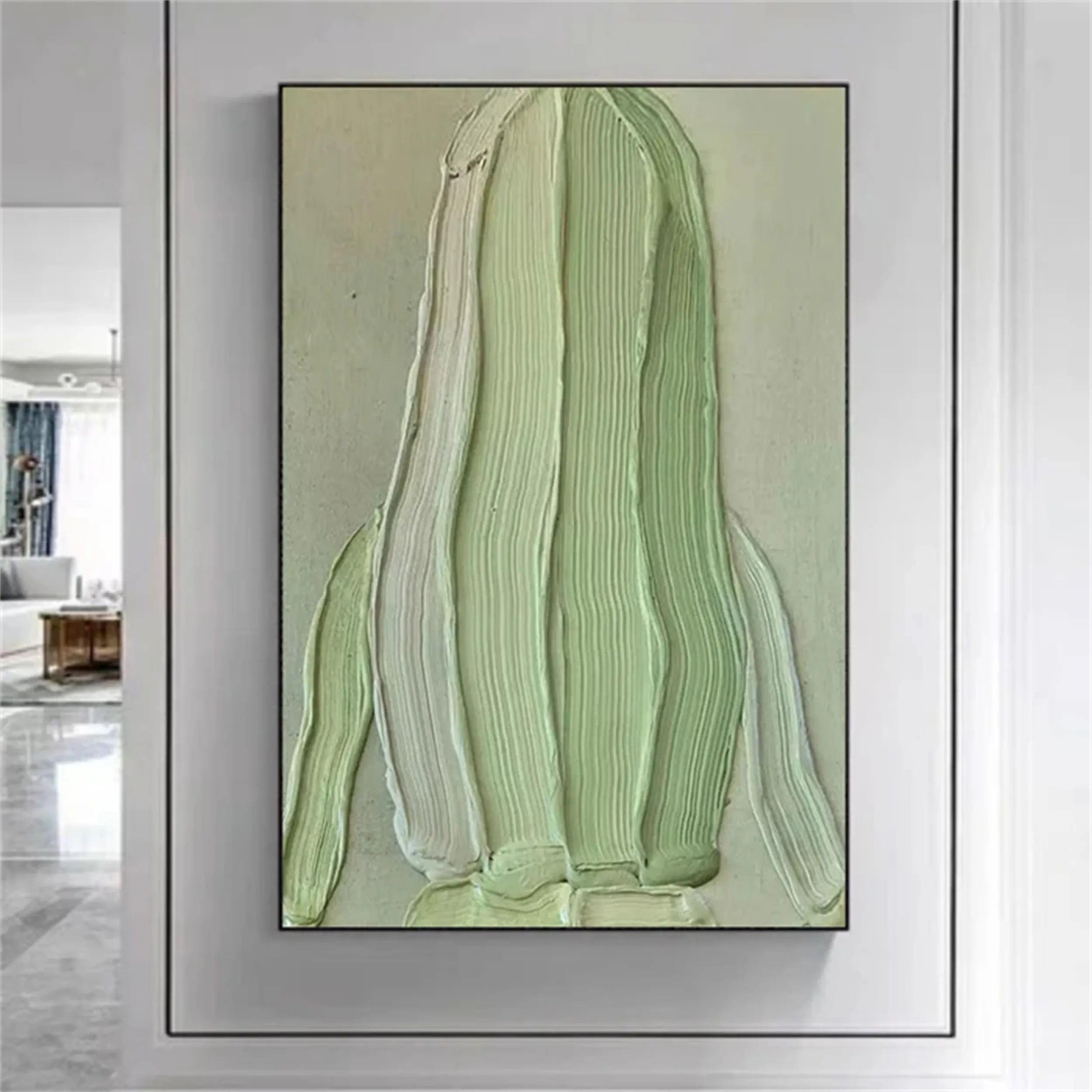 Blue & Green Abstract Wall Art Canvas Print #BG067 - Modern Home Decor for Living Room, Bedroom & Office