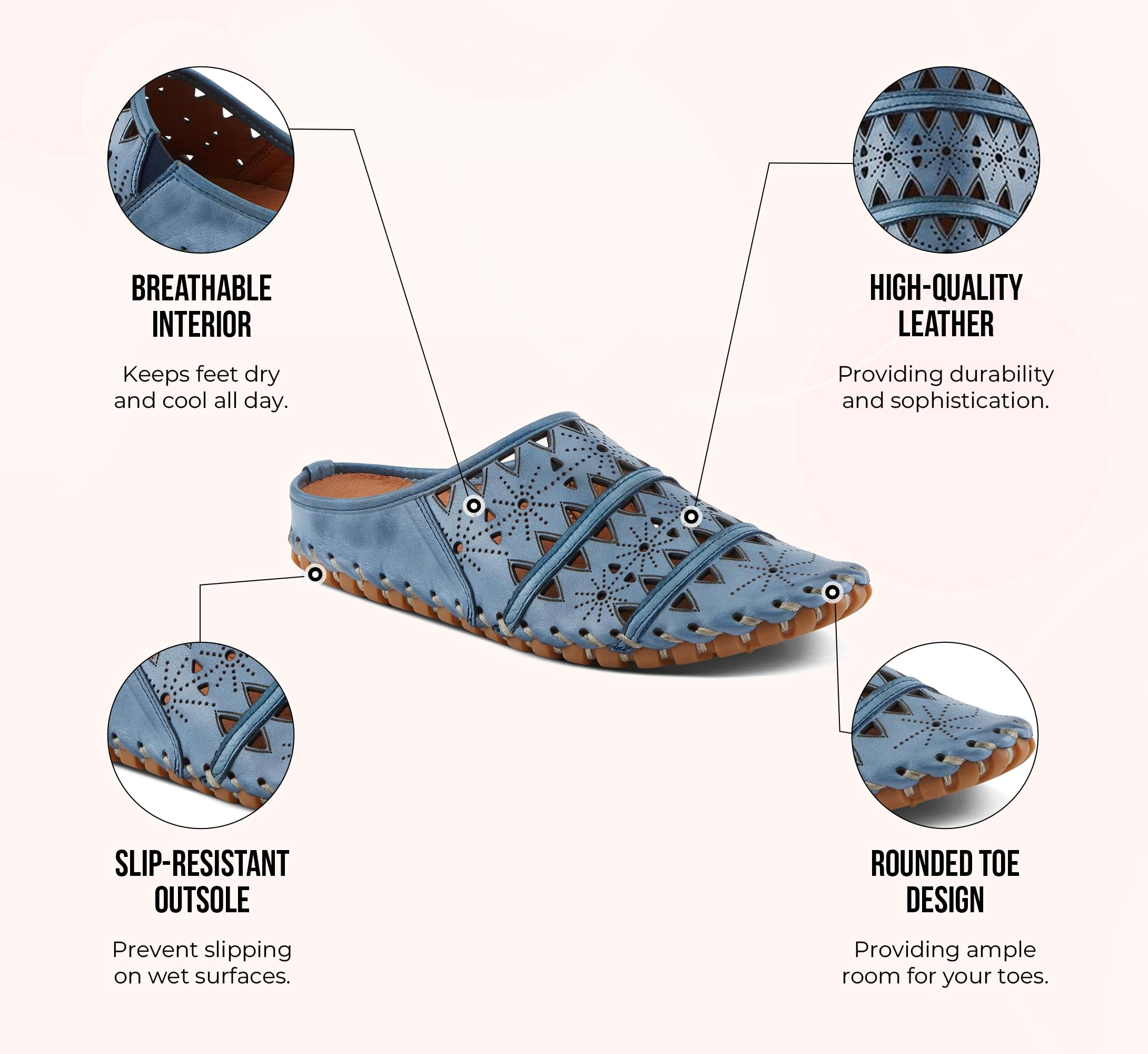 Spring Step Fusalide Women's Slip-On Clogs - Comfortable Leather Shoes with Non-Slip Rubber Outsole | Perfect for Nurses, Teachers & Casual Wear