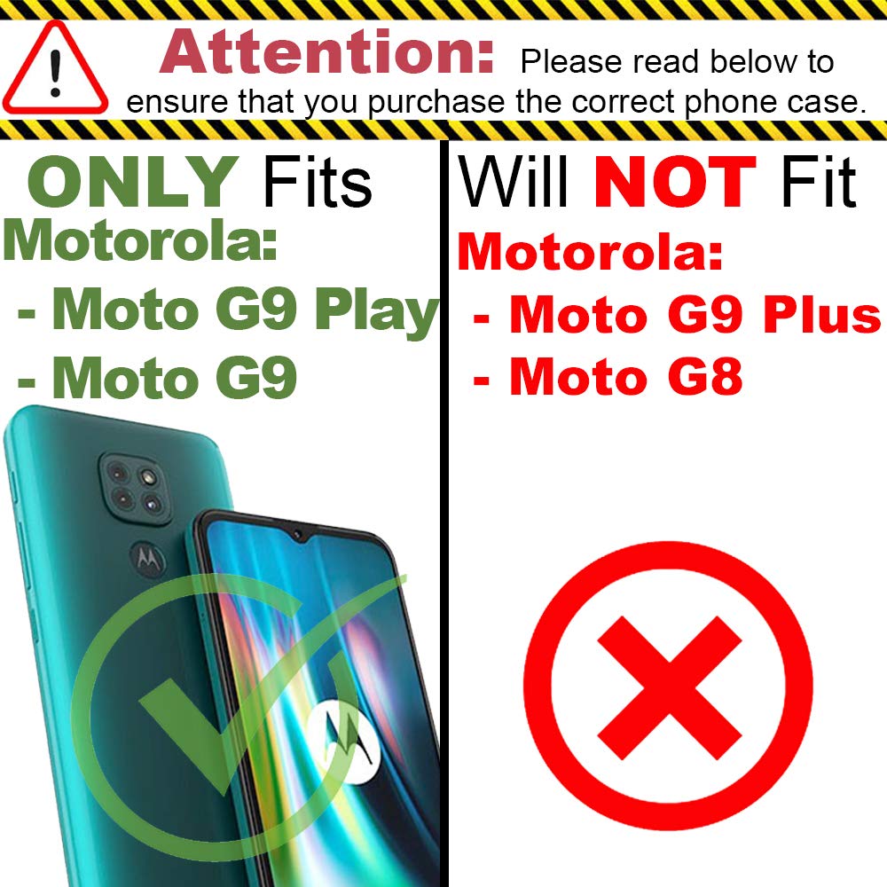 Premium RFID Blocking PU Leather Flip Folio Stand Case for Motorola Moto G9 Play/G9 - Rose Gold | Wallet Phone Cover with Card Slots | Perfect for Travel, Business & Daily Protection