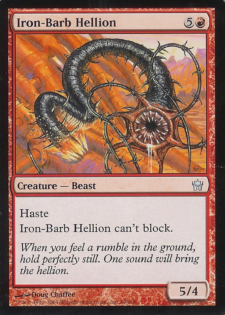 Magic: The Gathering Iron-Barb Hellion - Fifth Dawn Trading Card - Rare MTG Card for Collectors & Deck Builders - Perfect for Commander, Modern & Casual Play