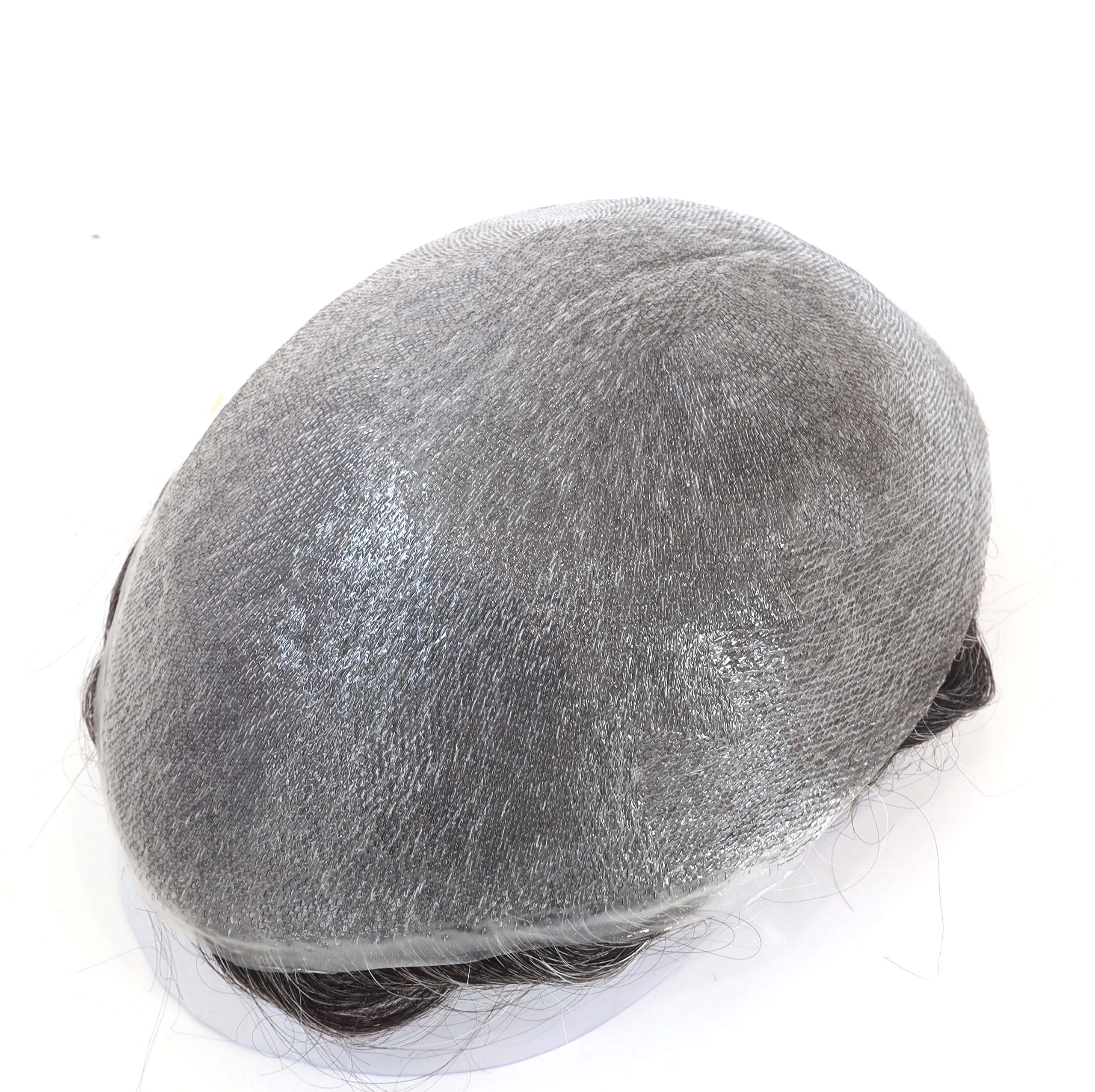 100% Human Hair Toupee for Men - Undetectable Ultra Thin Skin V-Looped Hair System #1B40 | Super Natural Look for Daily Wear & Special Occasions
