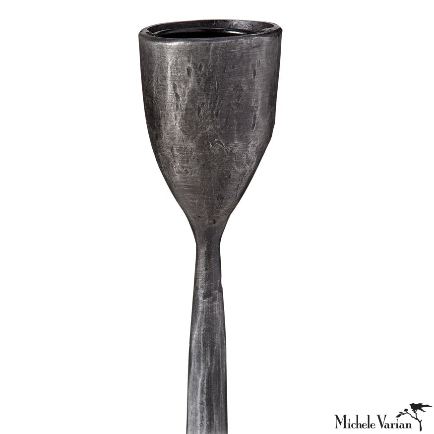 10.6 Inch Blackened Taper Candle Holder - Elegant Metal Candle Stand for Dining Table, Wedding Centerpiece, and Home Decor