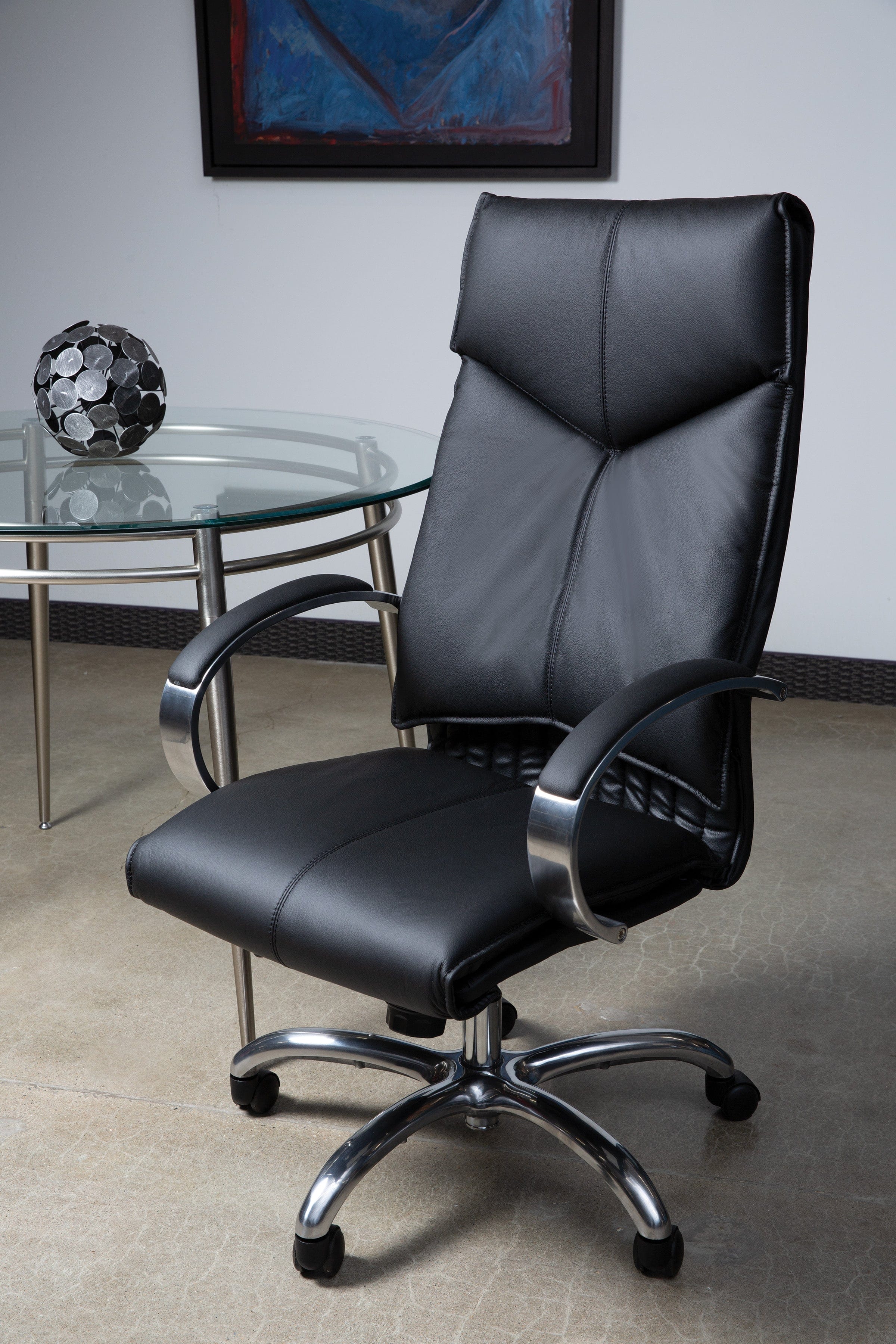 Premium Pro Line II Deluxe Executive Leather Office Chair - Ergonomic High Back Desk Chair with Adjustable Lumbar Support [Model 8200] - Perfect for Home Office, Conference Rooms & Executive Suites