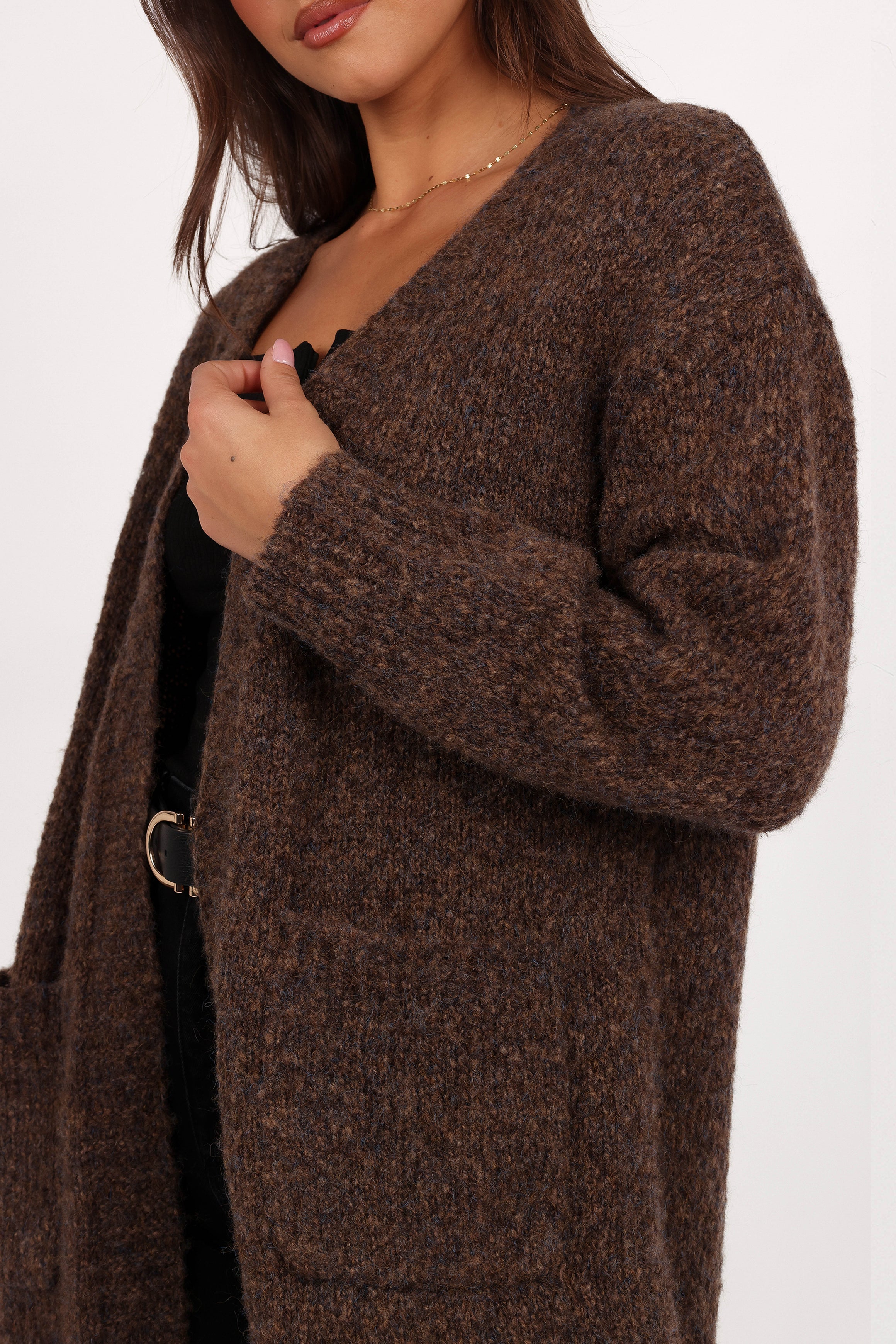 Callan Long Cardigan for Women - Soft & Cozy Brown Open Front Cardigan Sweater | Perfect for Fall, Winter & Layering Outfits