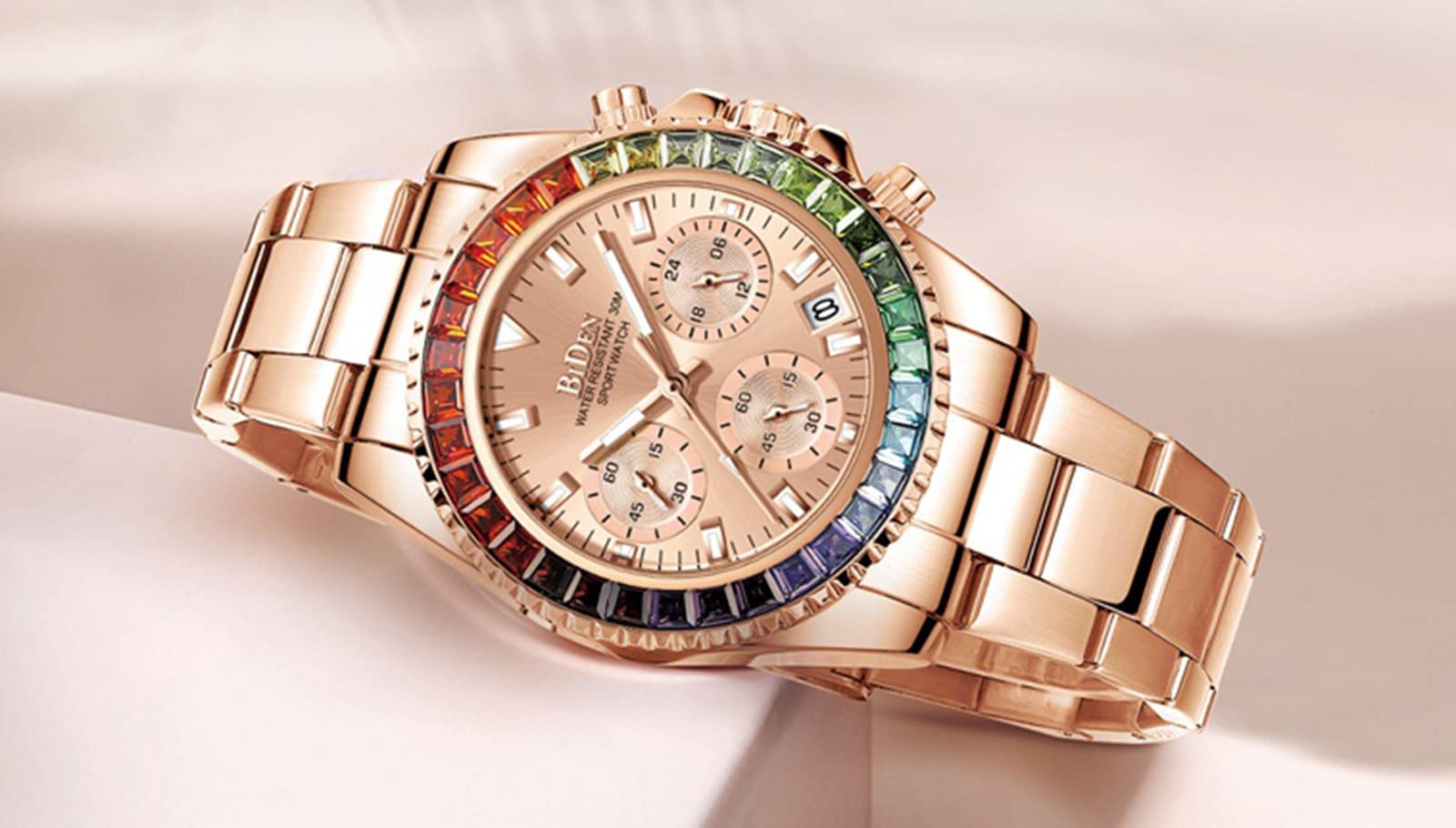MASTOP Fashion Men's Women's Rose Gold Stainless Steel Waterproof Date Quartz Wristwatch - Perfect for Casual, Office, and Evening Wear