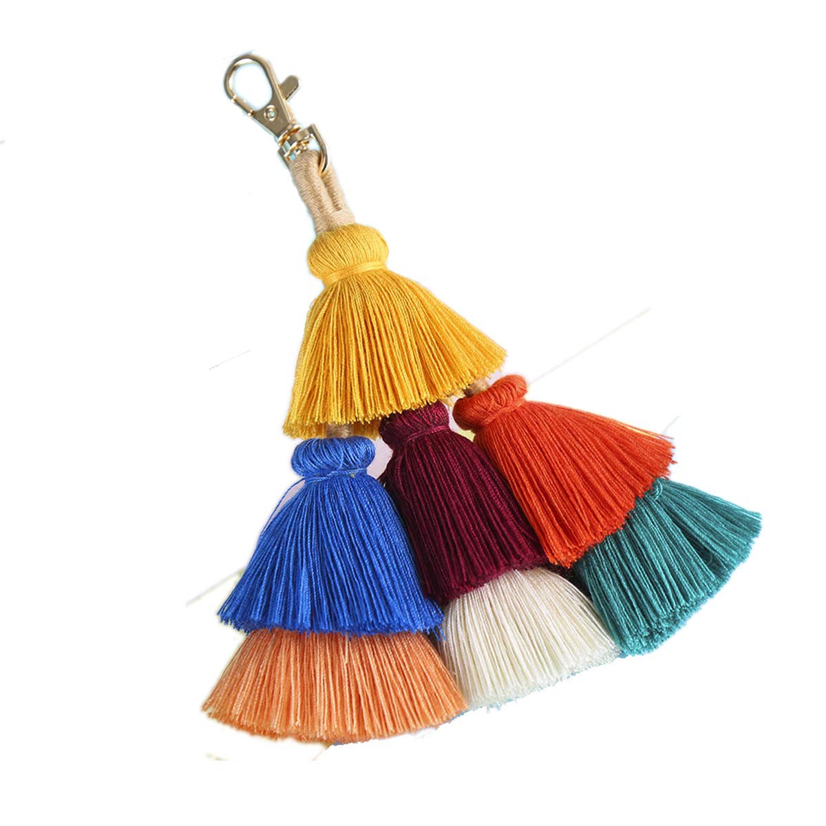 ZOONAI Colorful Tassel Keychain - Stylish Car Key Ring Holder for Keys, Bag, Wallet & Purse Accessories | Perfect Gift for Women, Fashion Decoration for Everyday Use