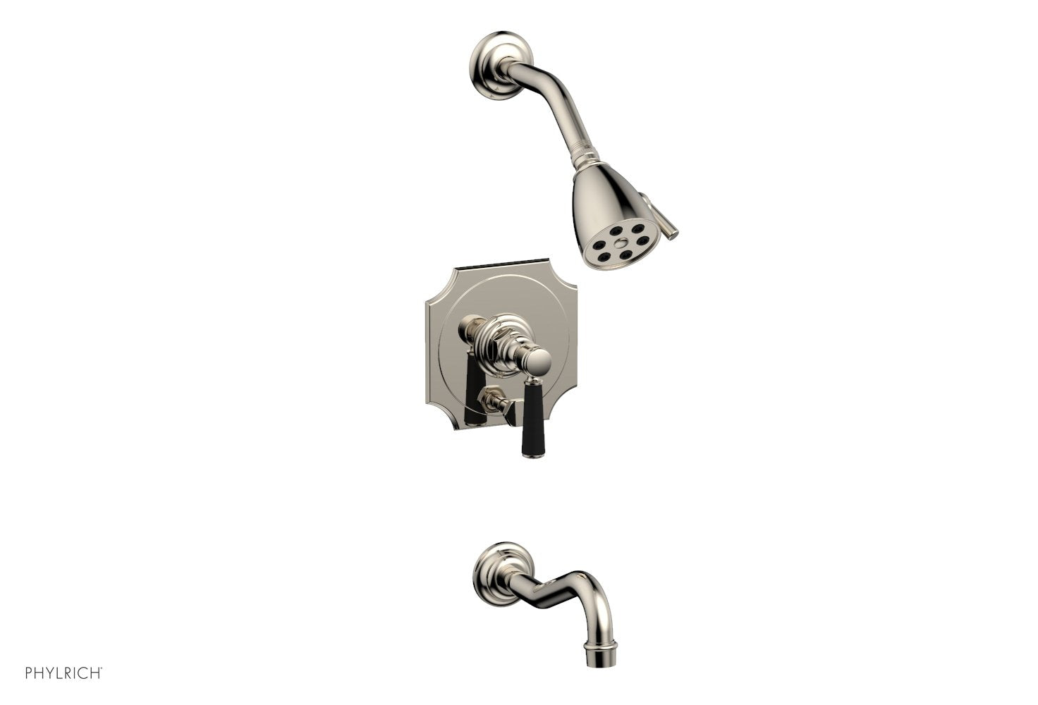 HENRI Pressure Balance Tub and Shower Faucet Set - Satin Black Finish with Lever Handle (Model 161-30) - Perfect for Modern Bathroom Renovations & Spa-Like Showers