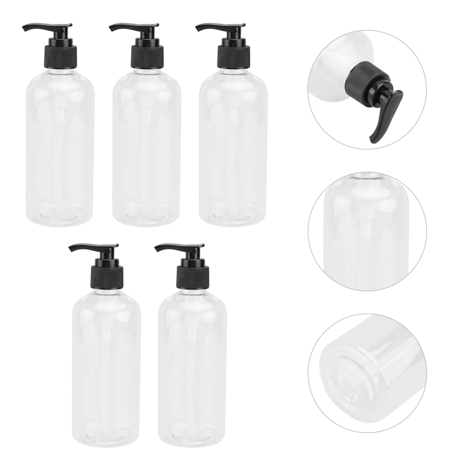 iPetboom 5-Pack Foaming Shampoo Pump Bottles - Empty Cosmetic Dispenser for Hand Soap, Lotion & Travel (Refillable Foam Soap Dispenser for Bathroom, Kitchen & Salon Use)