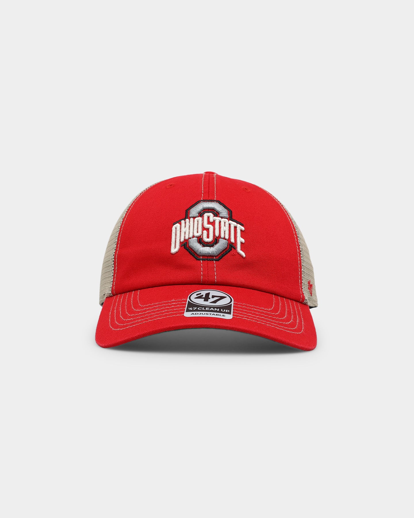 47 Brand Ohio State Buckeyes Trawler '47 Clean Up Adjustable Strapback Hat - Red - Perfect for Game Day, Tailgating & College Fan Gear