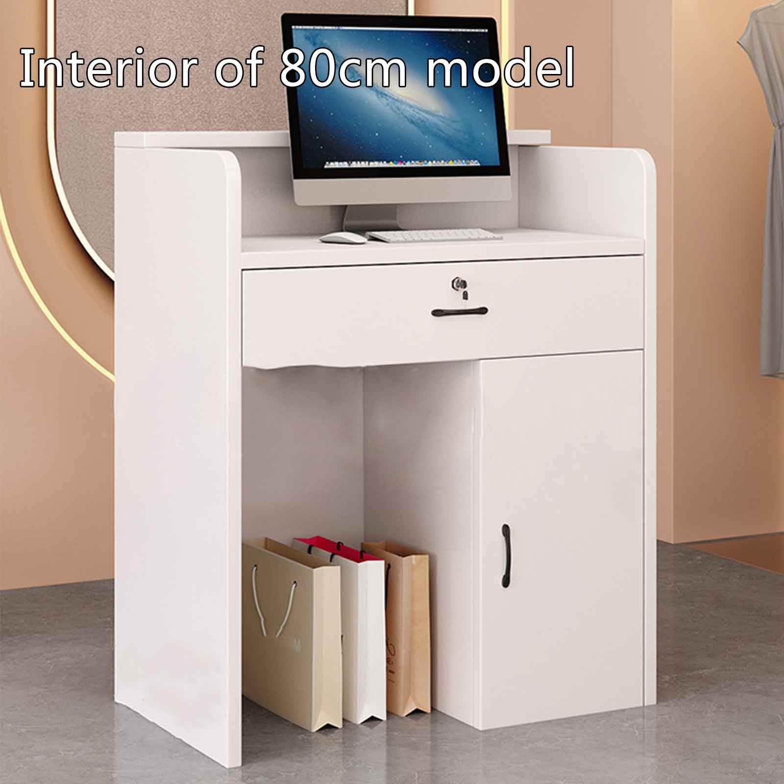 Modern Reception Desk 80cm/31.4in - Standing Reception Counter, Checkout Counter, Small Front Desk for Office, Retail Store & Hotel Lobby - Durable Store Counter for Professional Business Spaces