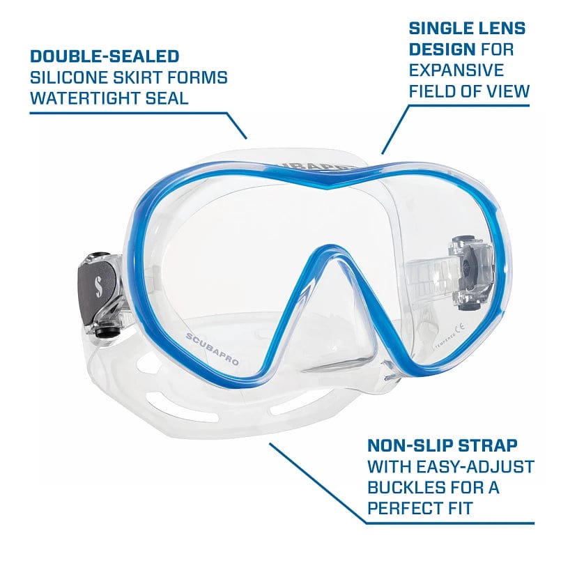 ScubaPro Solo Dive Mask - Premium Snorkeling & Scuba Diving Mask with Tempered Glass for Clear Underwater Vision | Perfect for Ocean Exploration, Coral Reef Tours & Water Sports Adventures