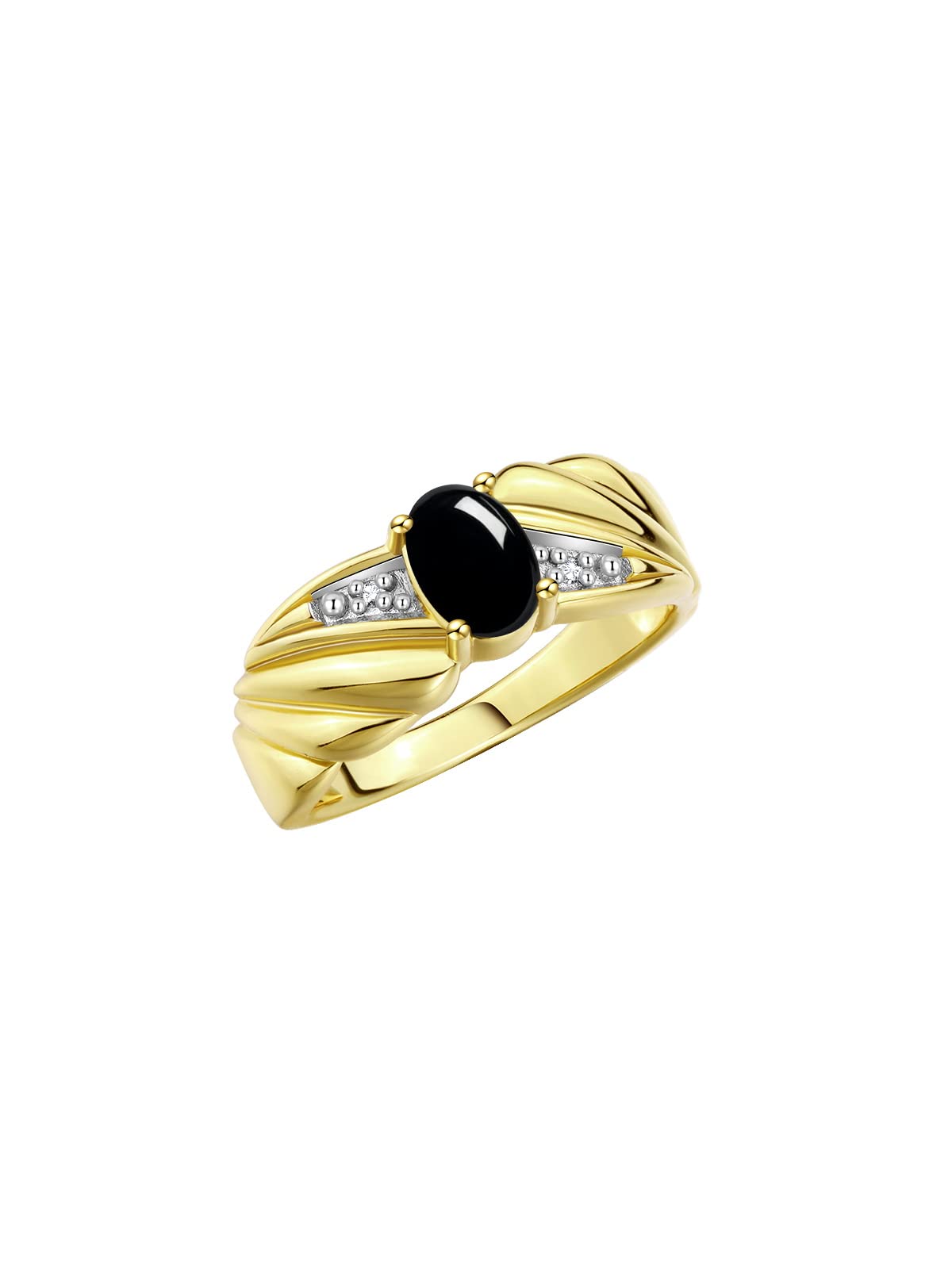 RYLOS 14K Gold Plated Angel Wing Birthstone Ring for Women - 7x5mm Gemstone & Diamond Jewelry in Sterling Silver - Size 5-10 - Perfect for Birthdays, Anniversaries & Special Occasions