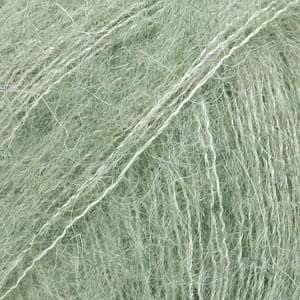 DROPS Kid Silk 34 Sage Green Yarn - Soft Mohair Blend for Knitting & Crocheting - Perfect for Baby Clothes, Scarves, and Shawls