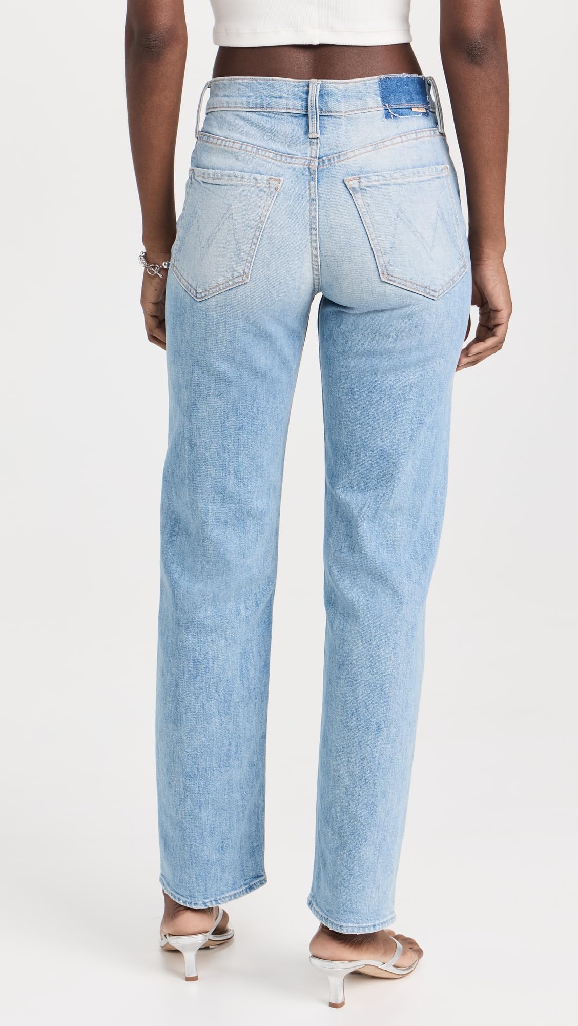 MOTHER Women's The Thrasher High-Rise Skinny Jeans - Distressed Denim Pants for Casual Wear & Night Out