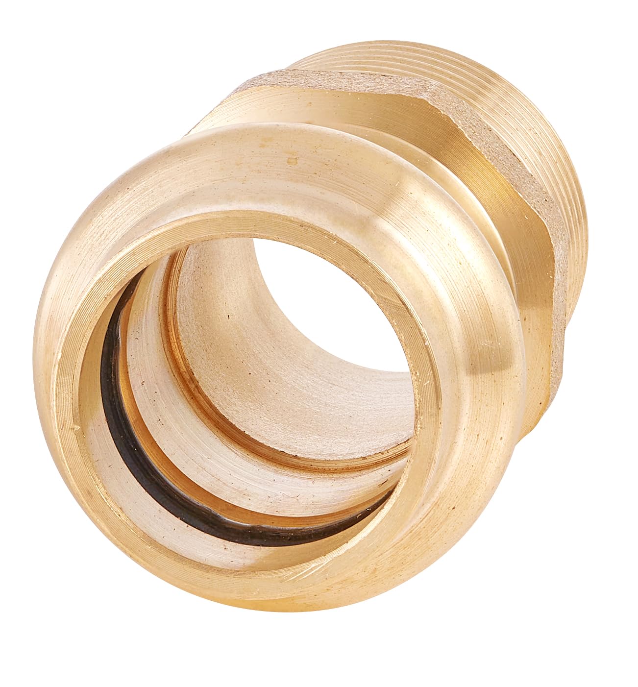 2-Pack EFIELD 1-Inch Press Brass x 1-Inch Male NPT Full Port Coupling Adapters - Perfect for Plumbing, HVAC, and Water Supply Systems