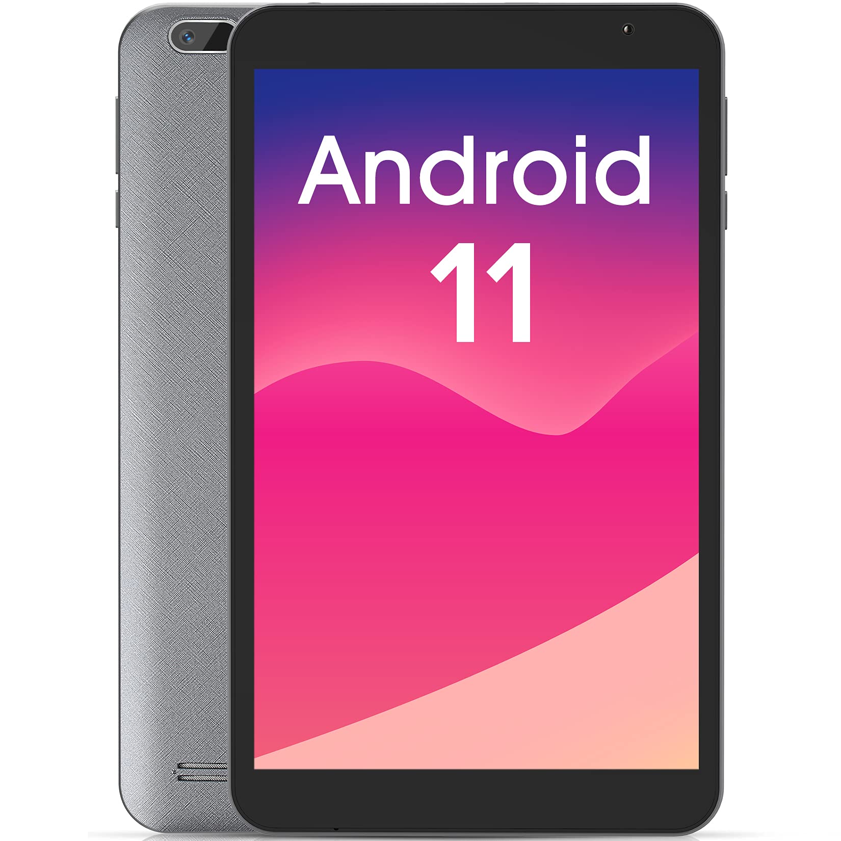 FANGOR 8 Inch Android Tablet - Android 11.0, IPS HD Display, 2GB RAM, 32GB Storage, Quad-Core Processor, 5G WiFi, Bluetooth 5.0, Dual Camera (Silver Grey) - Perfect for Work, Study, and Entertainment